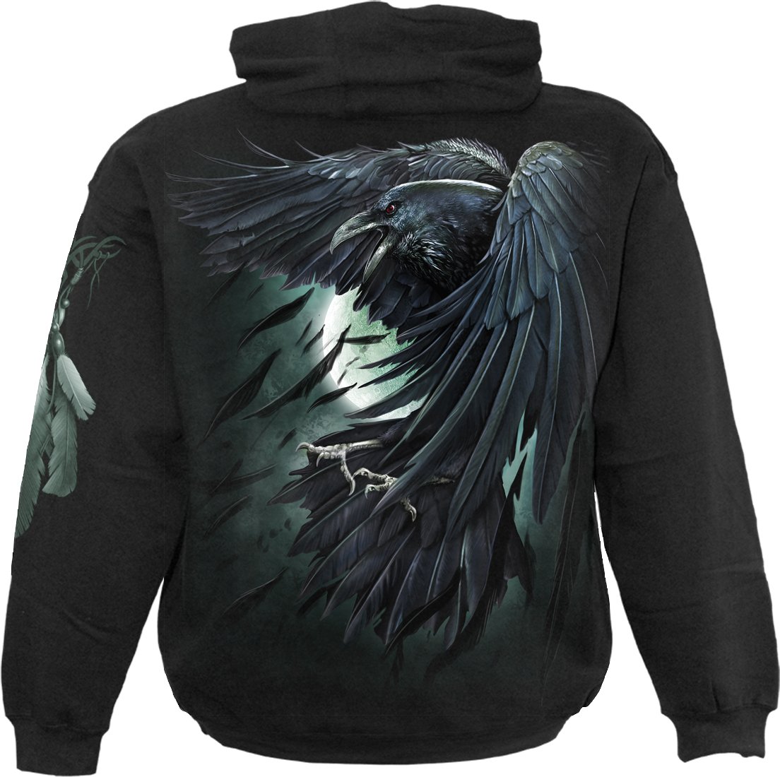 Spiral Shadow Raven Uomo Felpa con Cappuccio Nero Regular