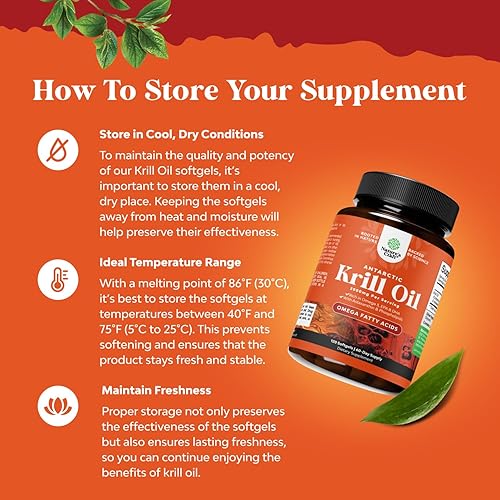 Miniatura 10 de Aceite de krill antártico de 2000 mg cápsulas blandas por porción, suplemento de aceite de krill Omega 3 con EPA DHA y astaxantina para