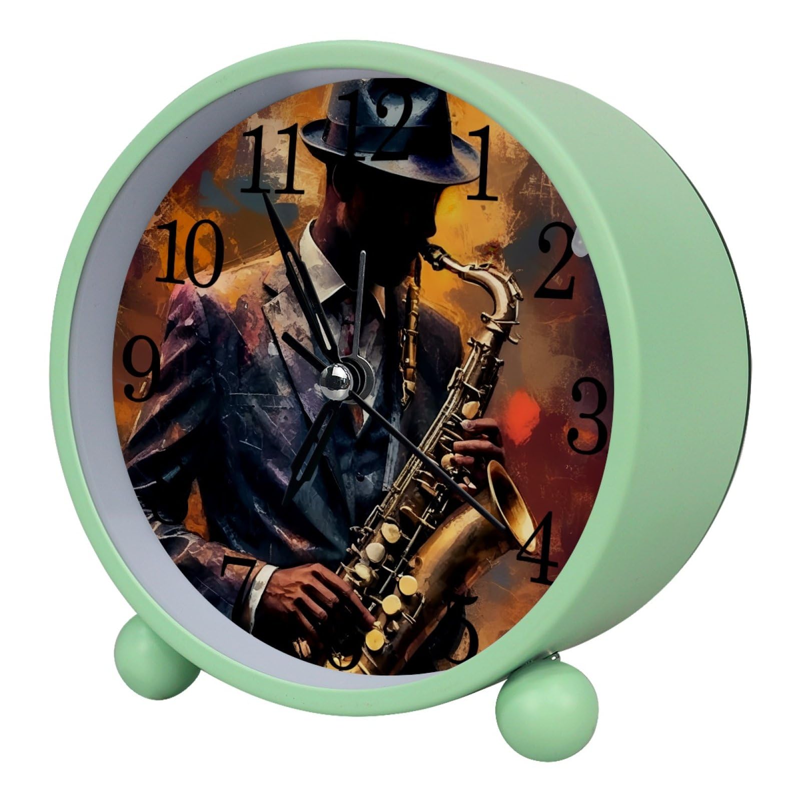 etoenbrc Watercolor Butterfly Silent Analog Alarm Clock Small Battery Operated Clock Slient Plastic Table Clock for Living Room Bedroom Color66