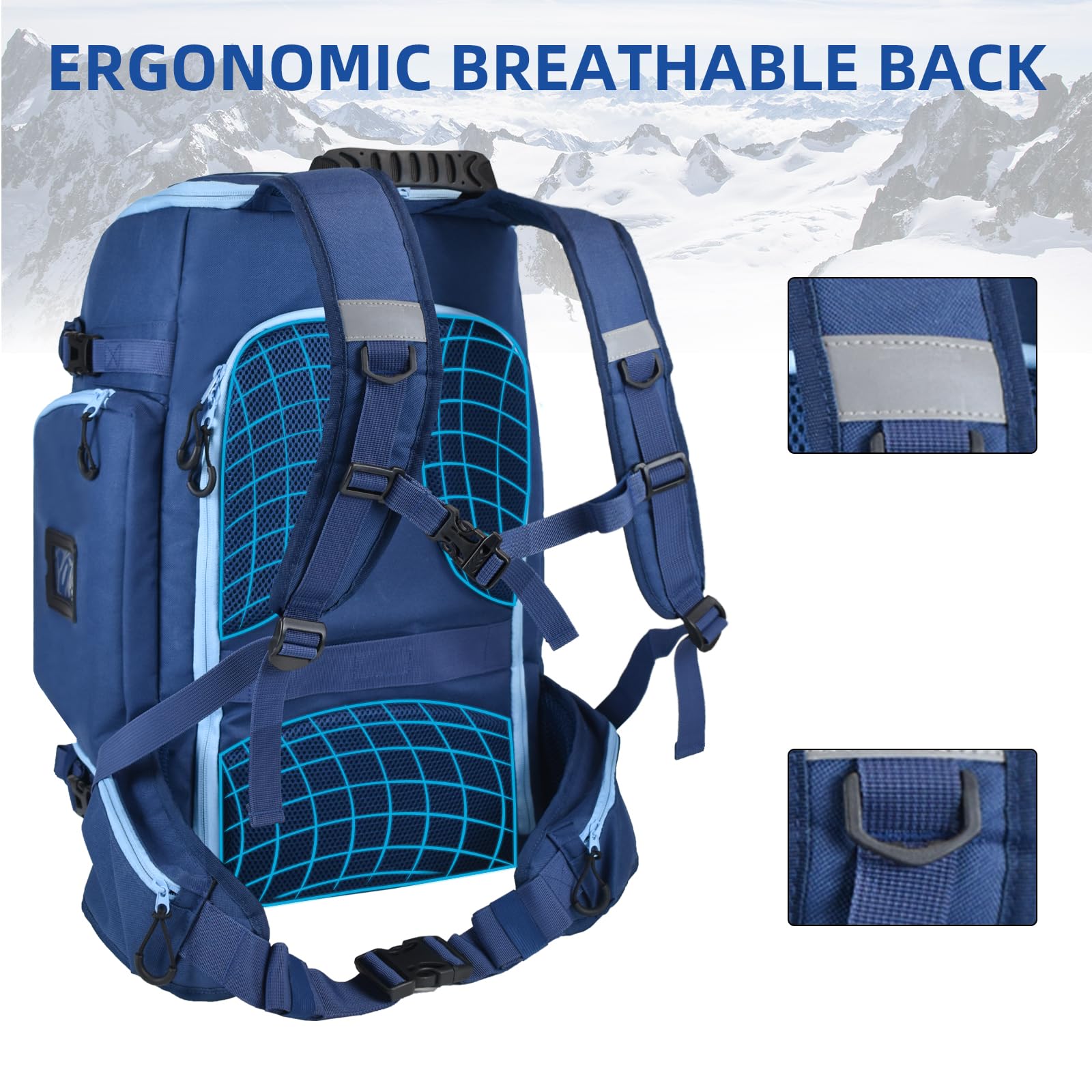 AUMTISC Mochila para Botas de esquí, Bolsas para Botas de esquí Acolchadas y Bolsas para Casco para Viajes aéreos, Equipo de esquí, Gafas, Guantes, esquí y Snowboard
