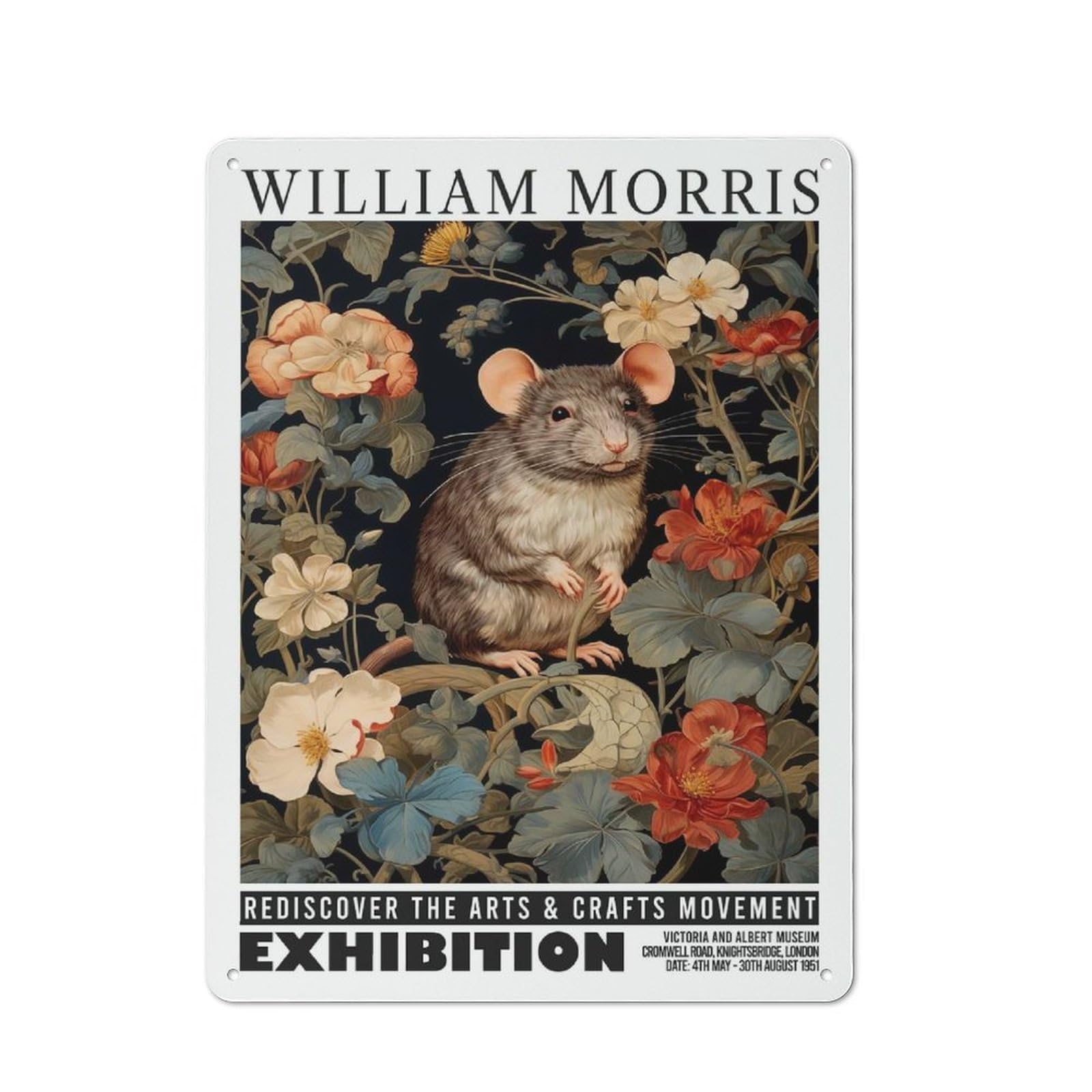 Junmoney Style-9 Outdoor Room Shed Metal Sign 40X30cm Featuring William Morris Rat Botanical, Shed Wall Decor For Shed, Garden Room, Porch Or Garage