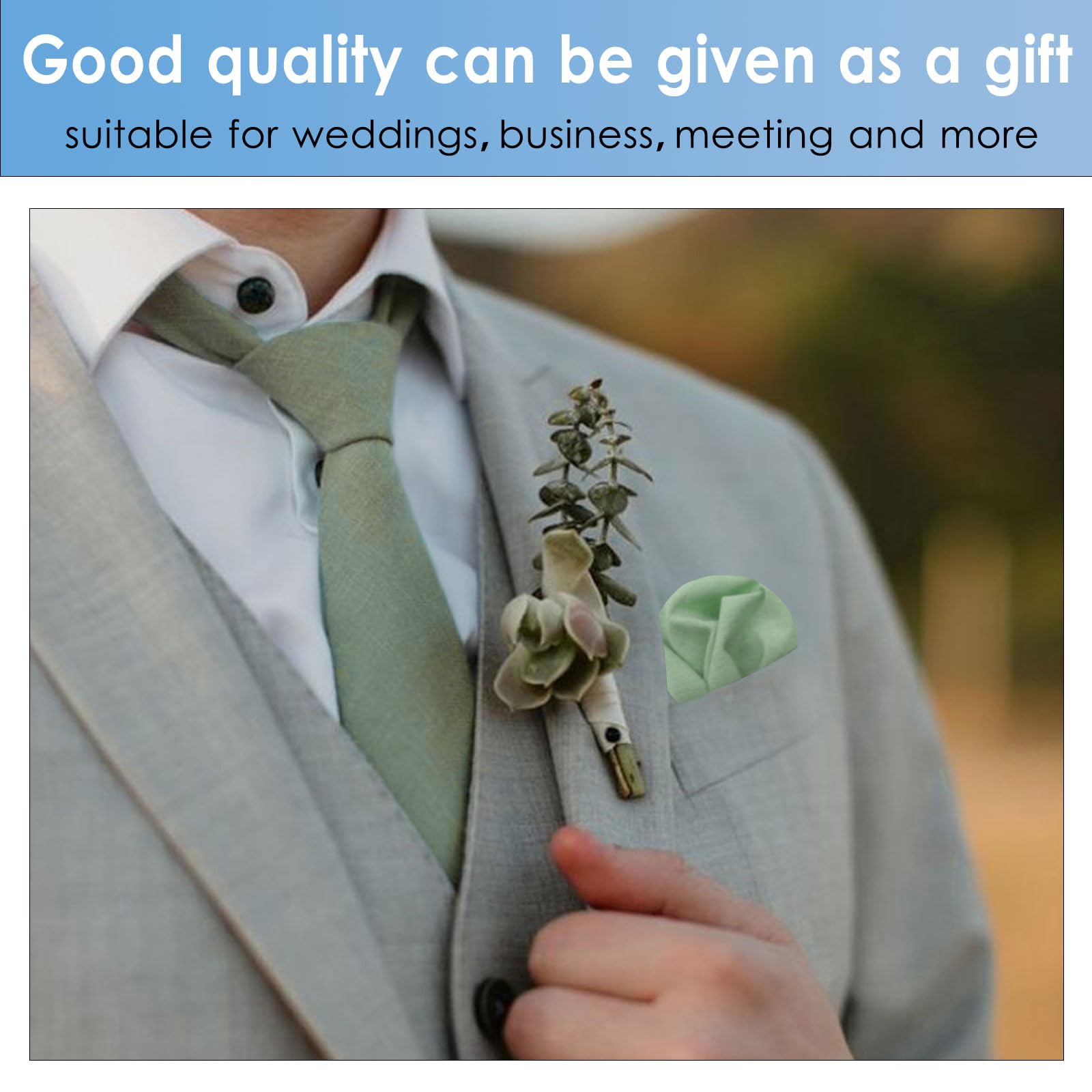 Mantieqingway Mens Handkerchiefs, 5 Pcs Cotton Handkerchiefs for Men with Pocket Squares Holder for Wedding Business Concert (Mix-02)