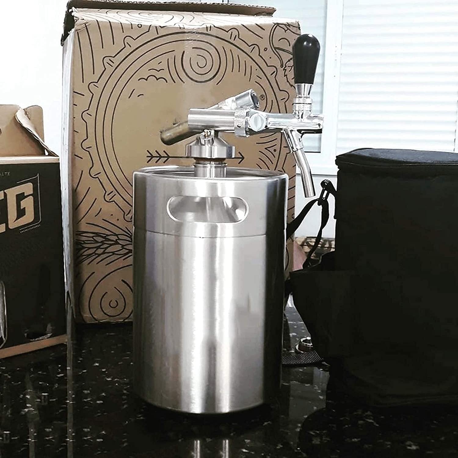 Portable Household Beer Dispenser, Economical For Beer Brewing, With Adjustable Faucet Kit For Storing Beverage Dispensers(3.6L)