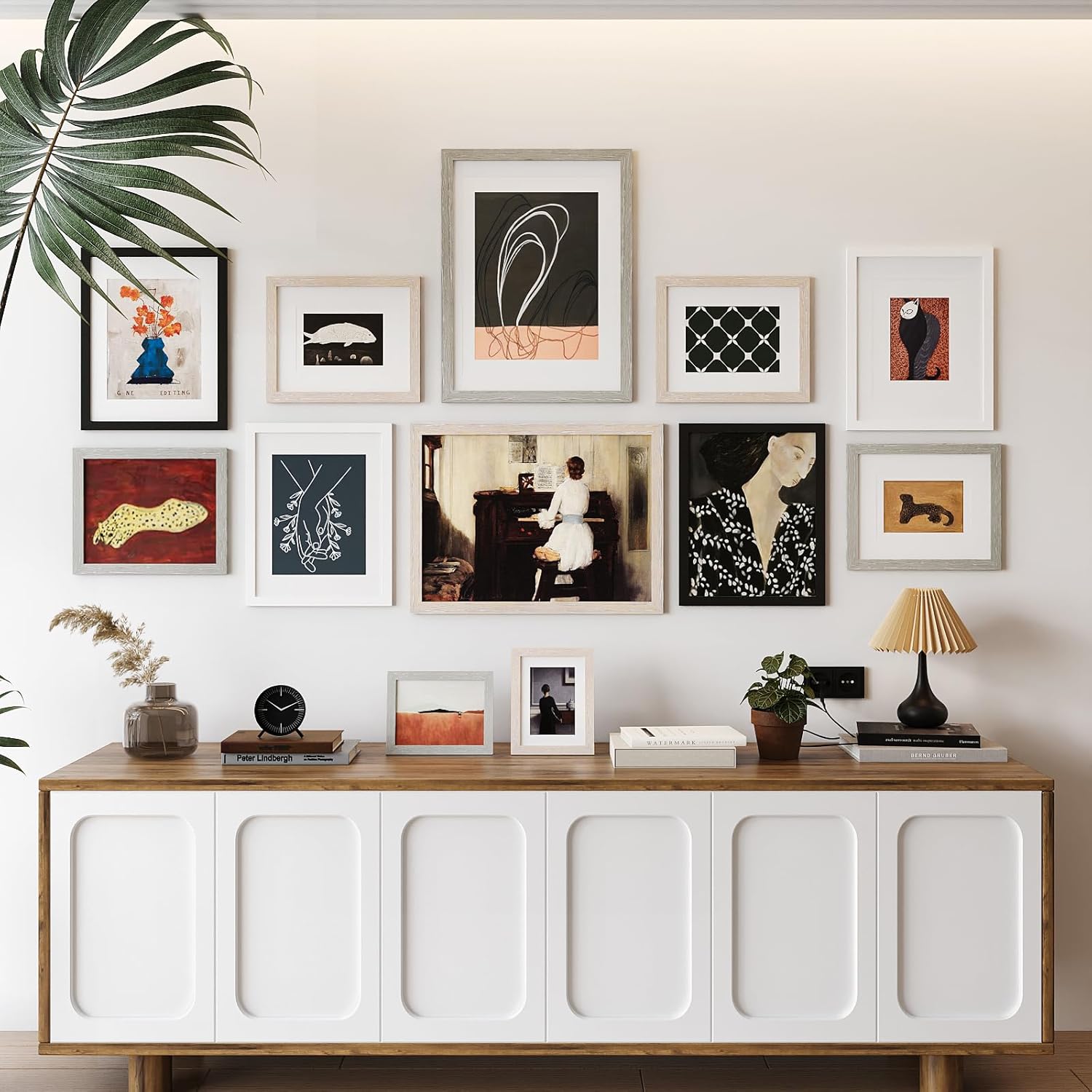 KINLINK 12x16 Picture Frame Light Grey, Wooden 16x12 Photo Frames with Plexiglass for 11x14 Picture with Mat or 12x16 Without Mat, Perfect for Art Wall and Tabletop Display 12 x 16 frame Set of 4