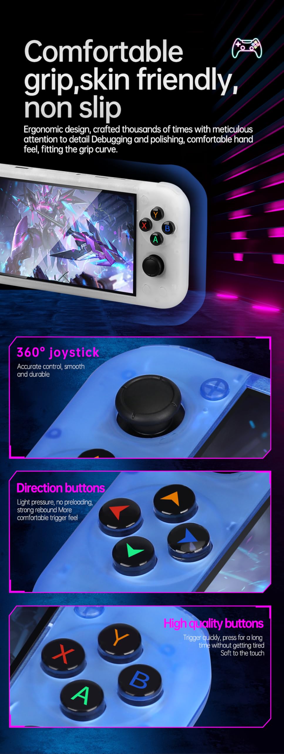 Joyarch RG50xx 5 Zoll Retro Horizontal tragbare Spielekonsole, 800 * 480 128G PSP Vollbildmontage -Konsole von Retro Arcade mit doppelten Joysticks und mehr als 15.000 Spielen
