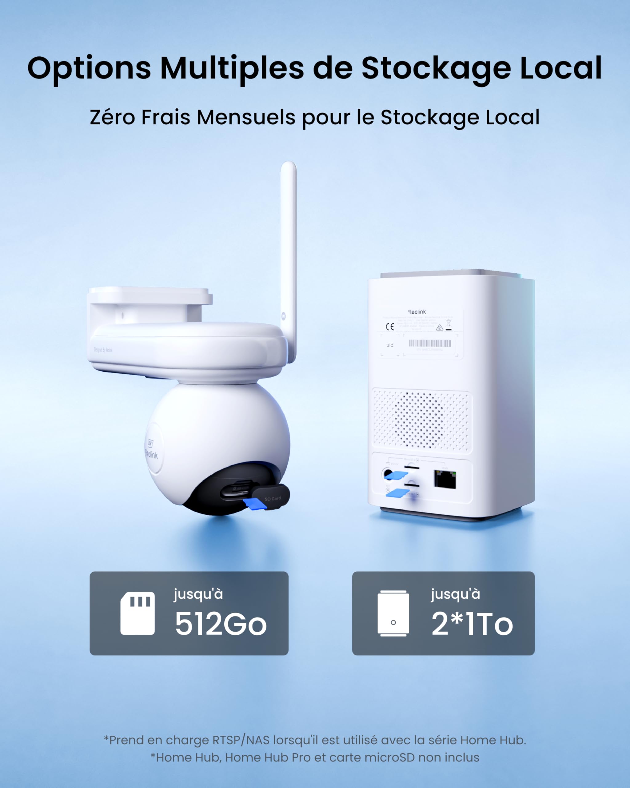 Reolink 4K PT Camera Surveillance WiFi Exterieure sans Fil, Pré-Enregistrement, Détection Intelligente, 360° Suivi Auto, ColorX Vision Nocturne, Batterie Haute Capacité, Altas PT Ultra+Panneau Solaire