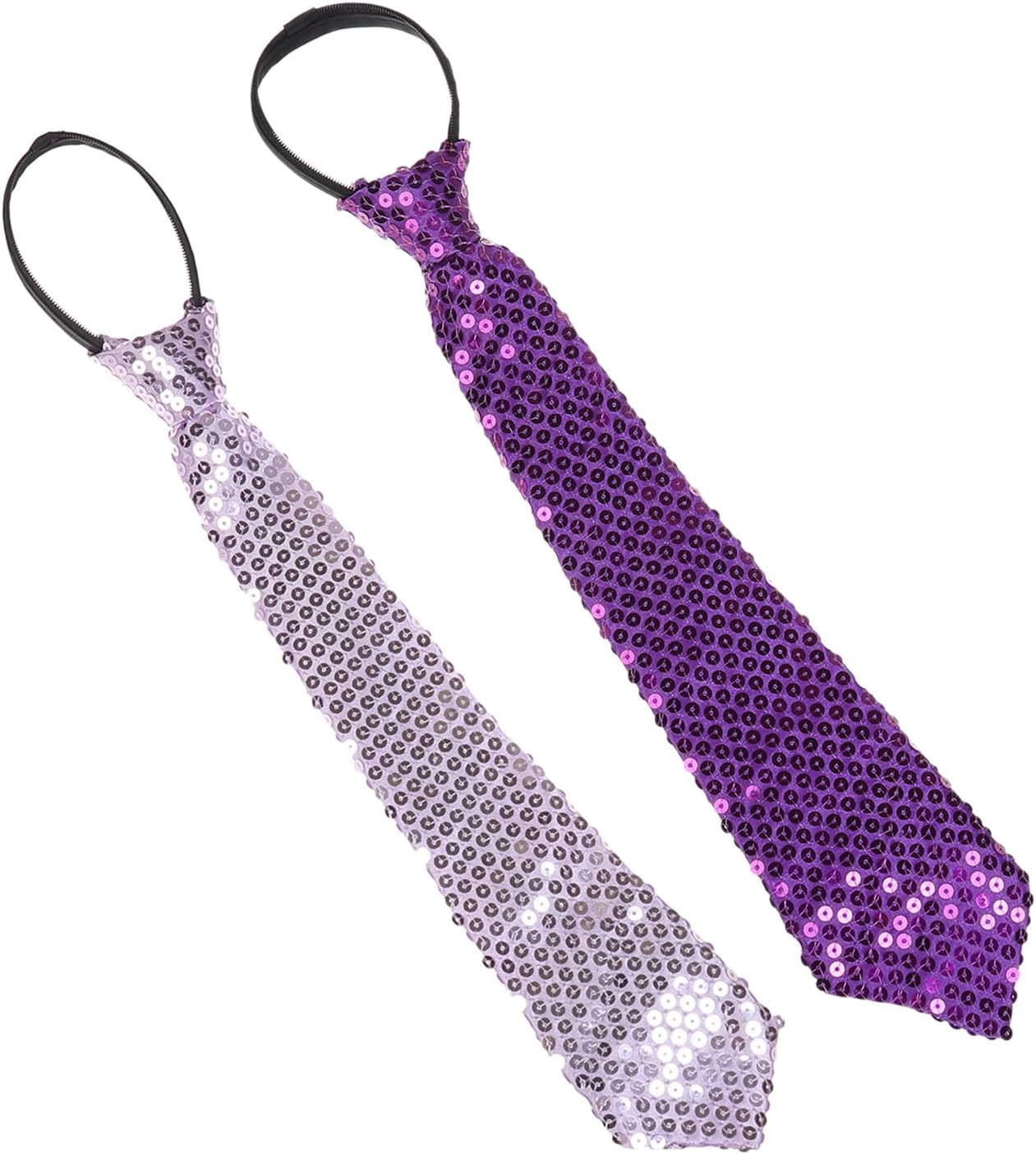 Set 2 Cravatte Con Paillettes - Regolabili E Scintillanti Per Uomo E Donna | Per Feste E Carnevale - Foto 1