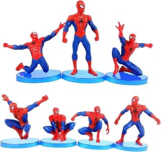 GWTAT Superhero Figures 7 Pcs Superhero Action Figure Toy Sets Theme Party Decoration Spider Superhero Table Decor Birthday Party Supplies Action Figures Cake Top Decoration