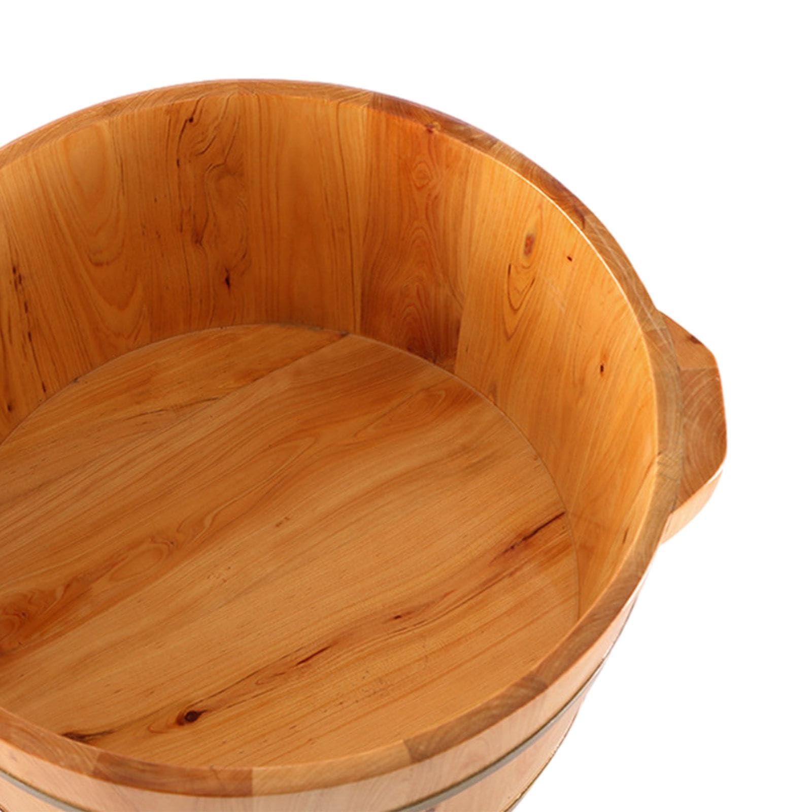 Fußbadewanne Holz Fußbad-Bucket Massagebecken Spa-pediküre Entspannungsfunktion Praktische Handhabung für Sauna Badezimmer Outdoor Zuhause