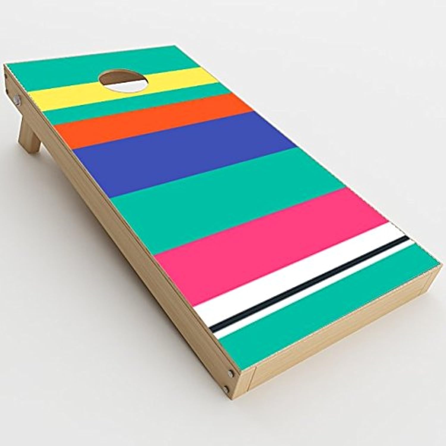 Skin Decal Vinyl Wrap for Cornhole Game Board Bag Toss/Slinko Pastel Lines