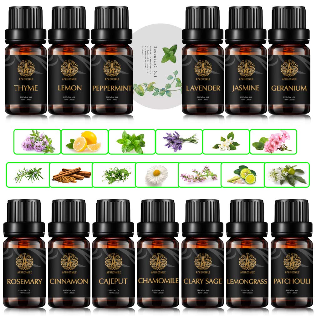 Aromatherapie Lavendel ätherische Öle Set für Diffusor, 13x10ml Rosmarin ätherisches Öl Kit für zu Hause, 100% reines Cajeput ätherisches Öl Set - Zimt, Jasmin, Zitrone Öle...