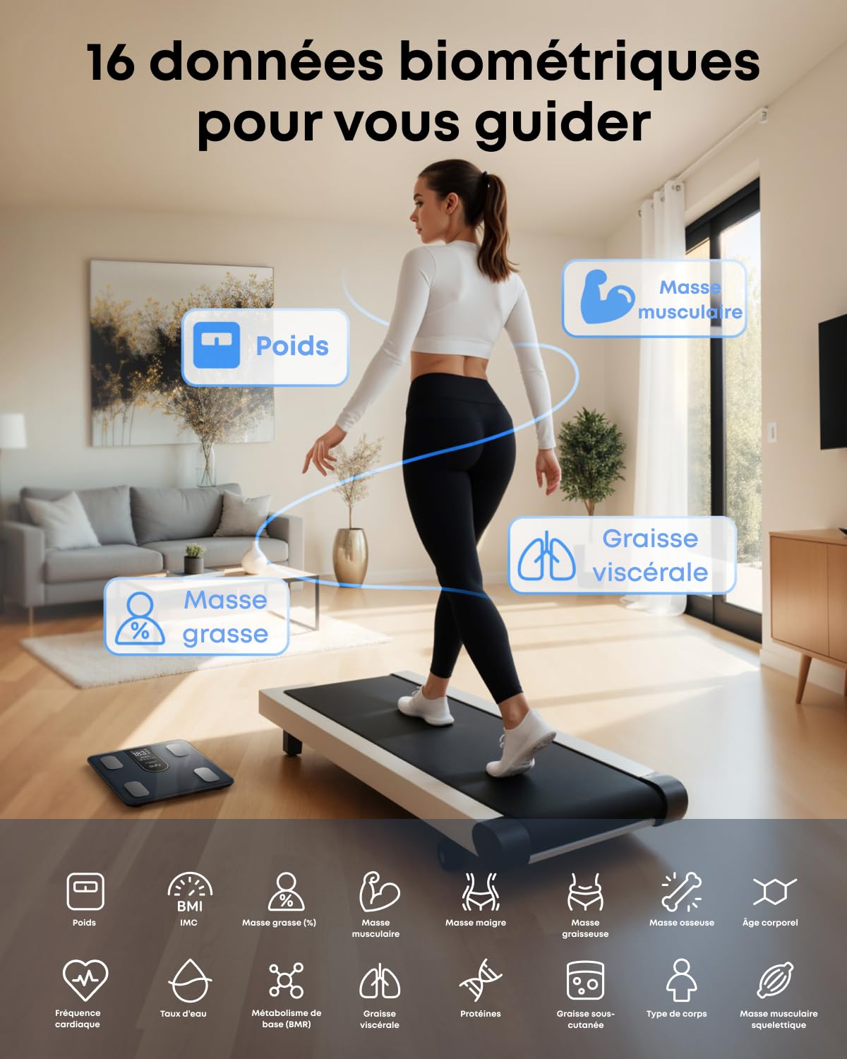 eufy C20 Balance Connectée avec grand écran TFT intégré pour une utilisation hors ligne, Bluetooth Pèse Personne Connectée pour le poids corporel avec 16 mesures, IMC, multi-modes, haute précision | Bluetooth, 16 valeurs de mesure pour le poids, IMC, etc.