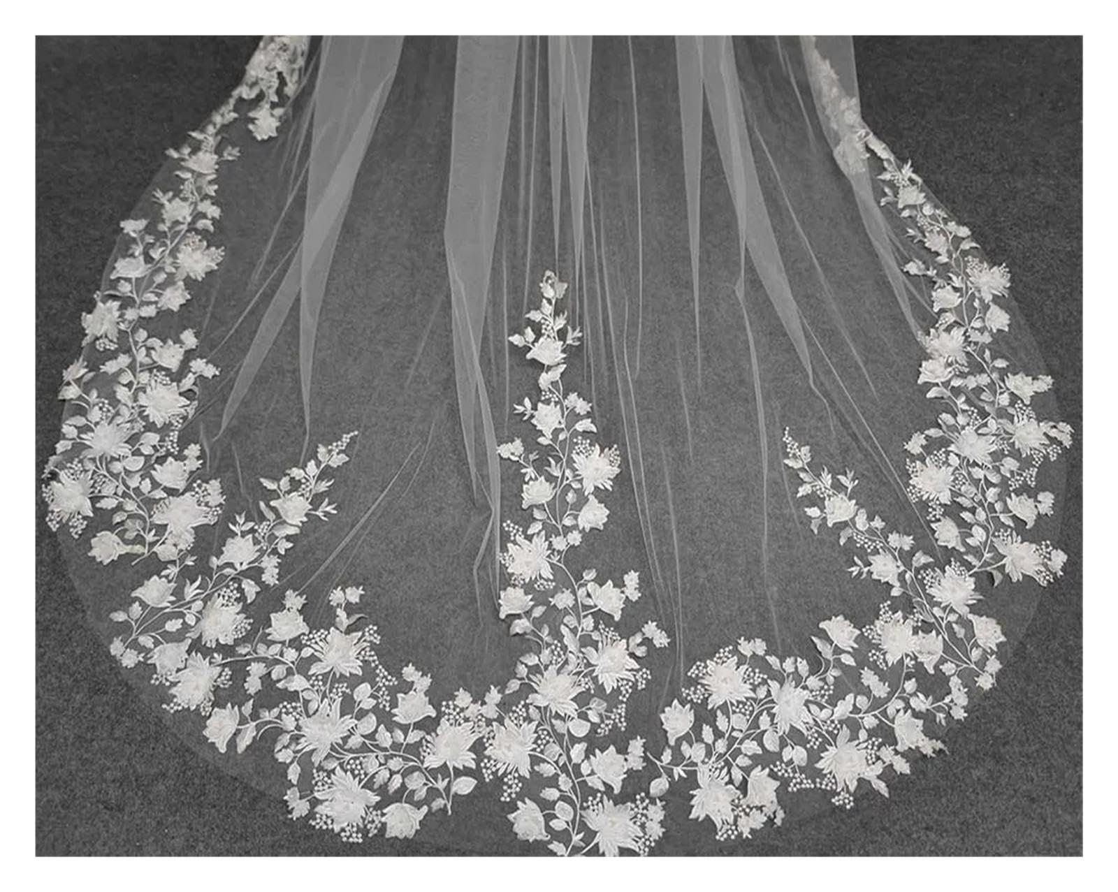 Veli da sposa con fiori 3D rintocchi di buona qualità