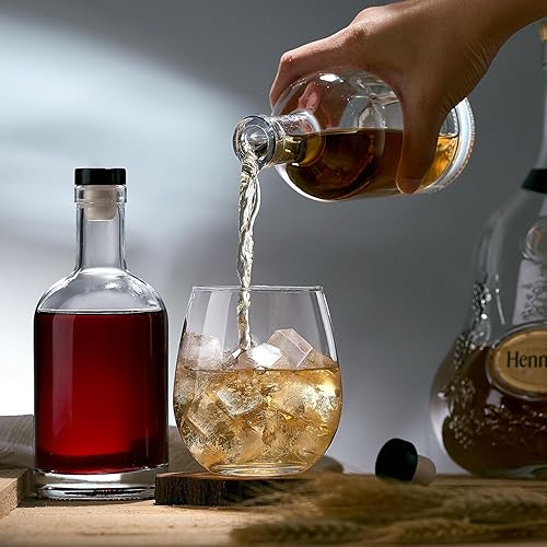 Miniatura 4 de Danmu Paquete de 8 botellas de vidrio, botellas de vidrio de 12.6 onzas con corcho, botellas de vidrio con tapas, botellas de vino, botellas de