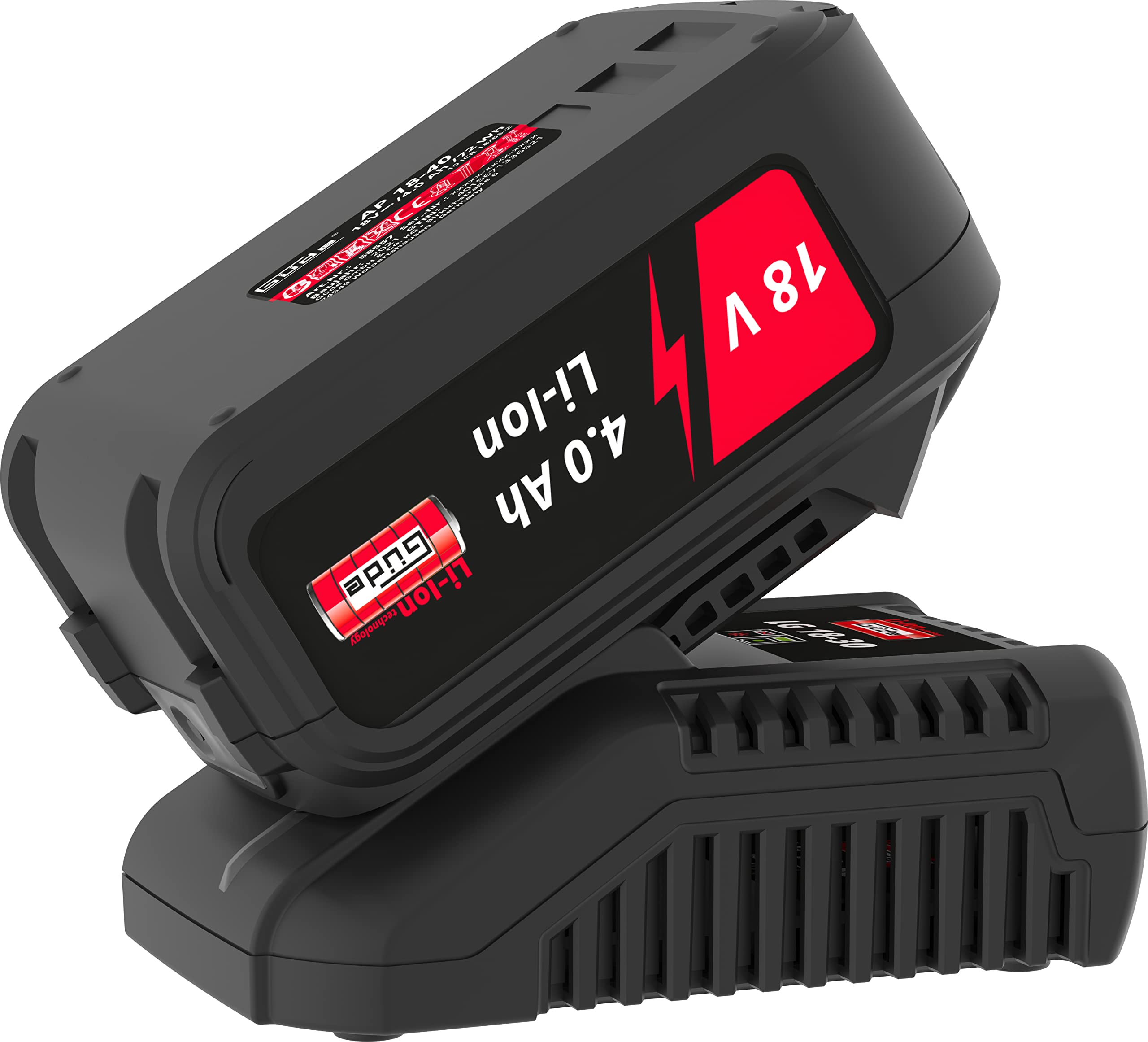 Güde LGAP 18-3040 58553 - Cargador con batería (4 Ah, cargador rápido de 3 A), color negro