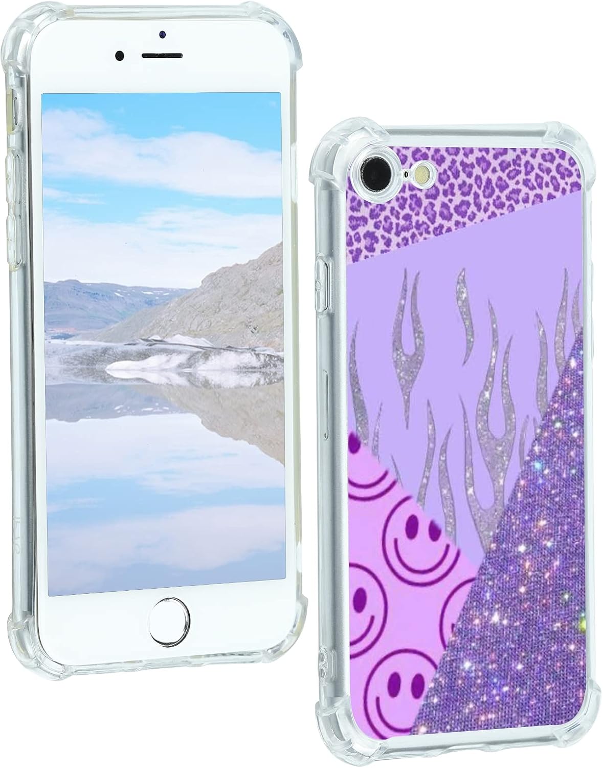 Buy Cucumb Indie For Iphone Se 8 7 Case Hippie Purple Aesthetic Collage Happy Face Bling Case With Women Girl Tpu Soft Slim Unique Trendy Phone Cover Iphone8 Iphone7 4 7 Inch Online In Indonesia Bn5dl