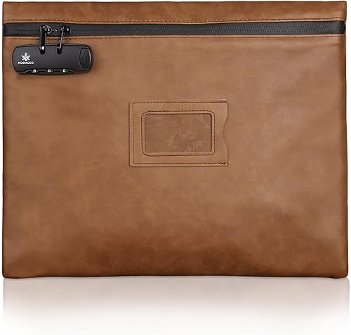 Bolsa de notario con cerradura, 13.6 x 10 pulgadas, bolsa de suministros para notario resistente para todos los diarios, sellos, relieves,