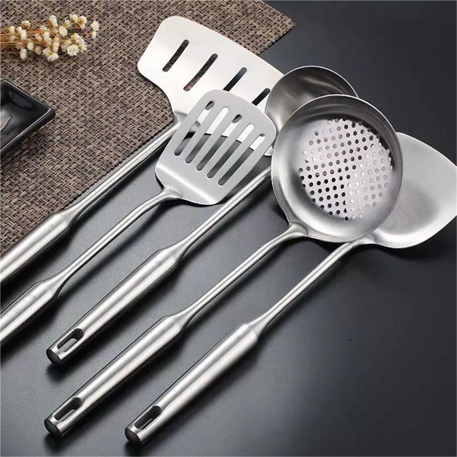 4 Stück Wok-Spatel aus Edelstahl 304 Für Küchen Und Schränke