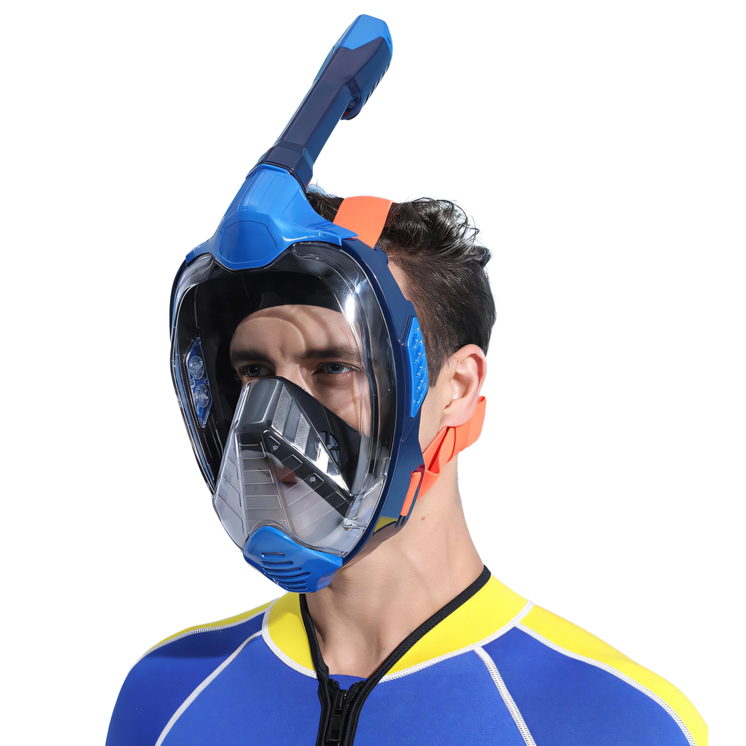 Retoo Máscara de esnórquel, máscara completa para adultos y niños, tecnología L XL, antivaho, antifugas, máscara completa con campo de visión de 180°, gafas de buceo con cámara de ajuste, set de