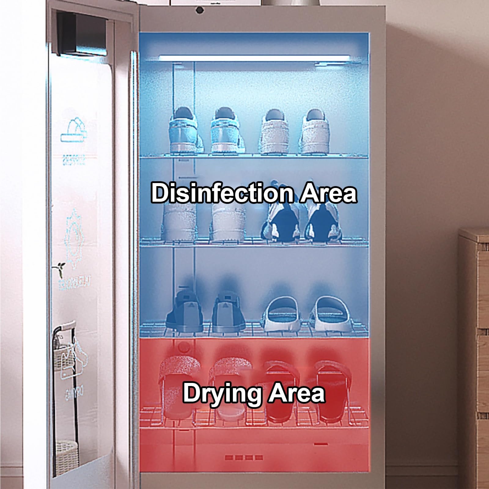 Desinfektionsschuhschrank, Beheizter Handtuchschrank, Schuhtrocknerschrank, Schuhaufbewahrungsschrank Mit Verstellbaren Regalen(Medium)