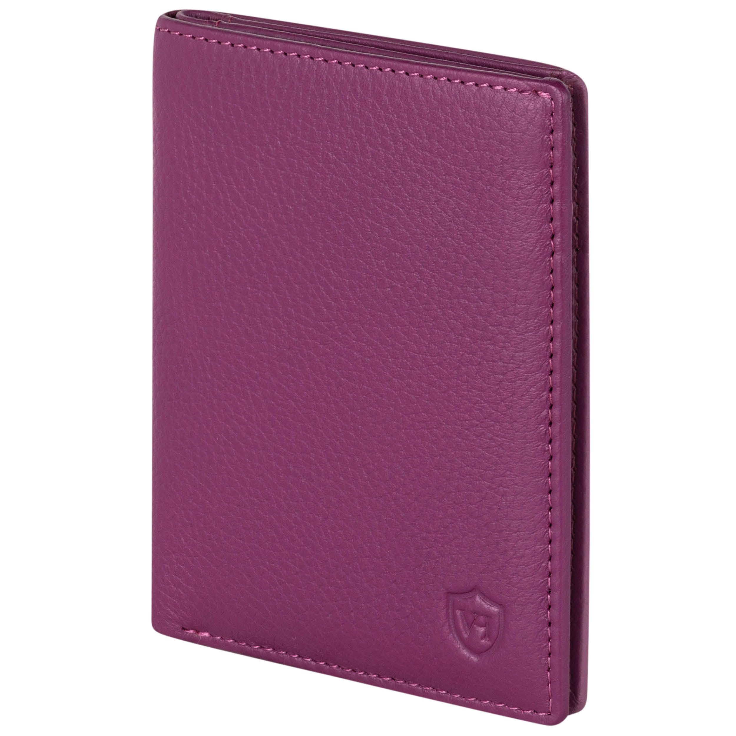 VON HEESEN® Leder Geldbörse Herren & RFID Schutz I Echtleder Geldbeutel für Männer & Damen I Portemonnaie Brieftasche Wallet Portmonee (Pink)