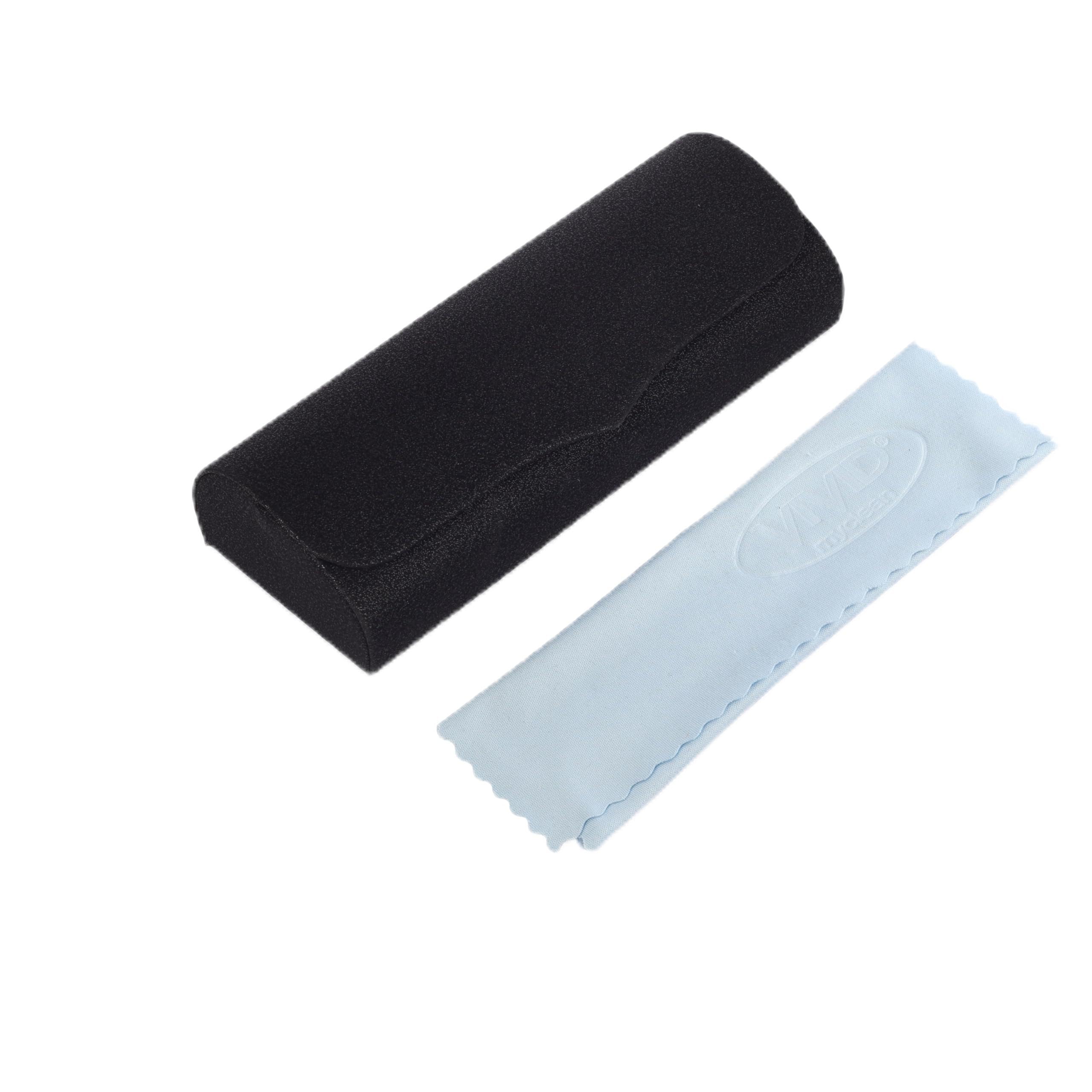 Vision Unisex Adult Lightweight Eyewear Specs Case Cover | Free with Cloth | Protect Eye Glasses | Faux Leather | Spectacles | IC-556-BLACK WITH CLOTH