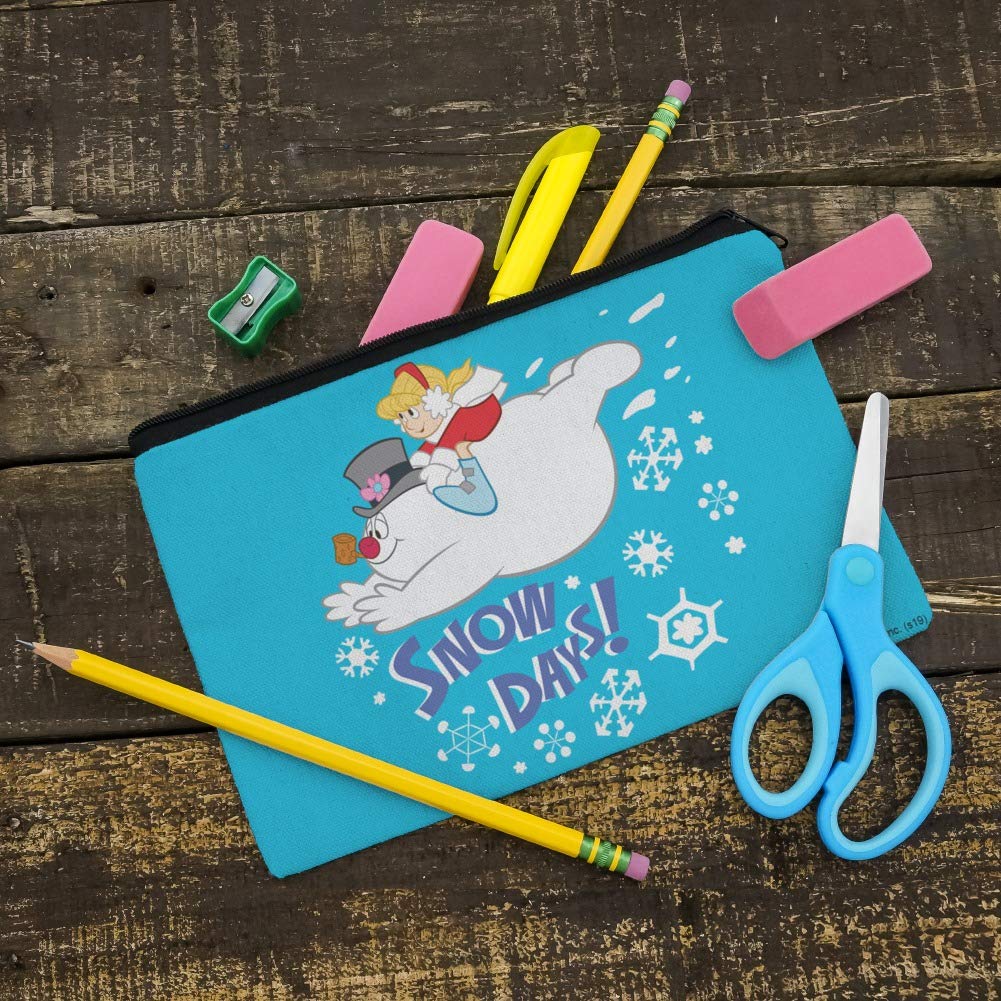 Frosty The Snowman Snow Days Pencil Pen Organizer Zipper Pouch Case