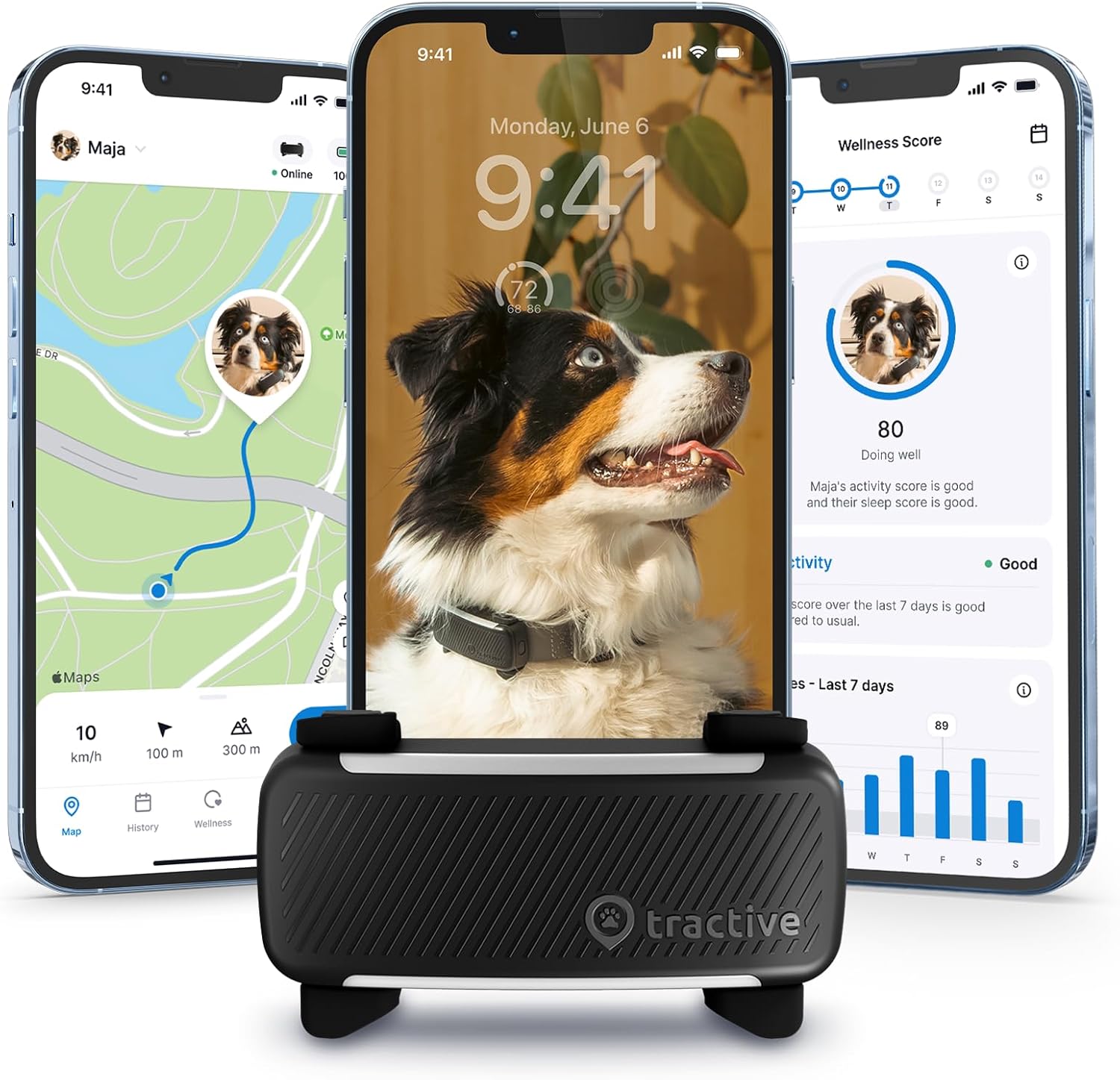 Tractive GPS Dog Tracker (2025 Release) | Real-time Pet Location Tracker | Health
