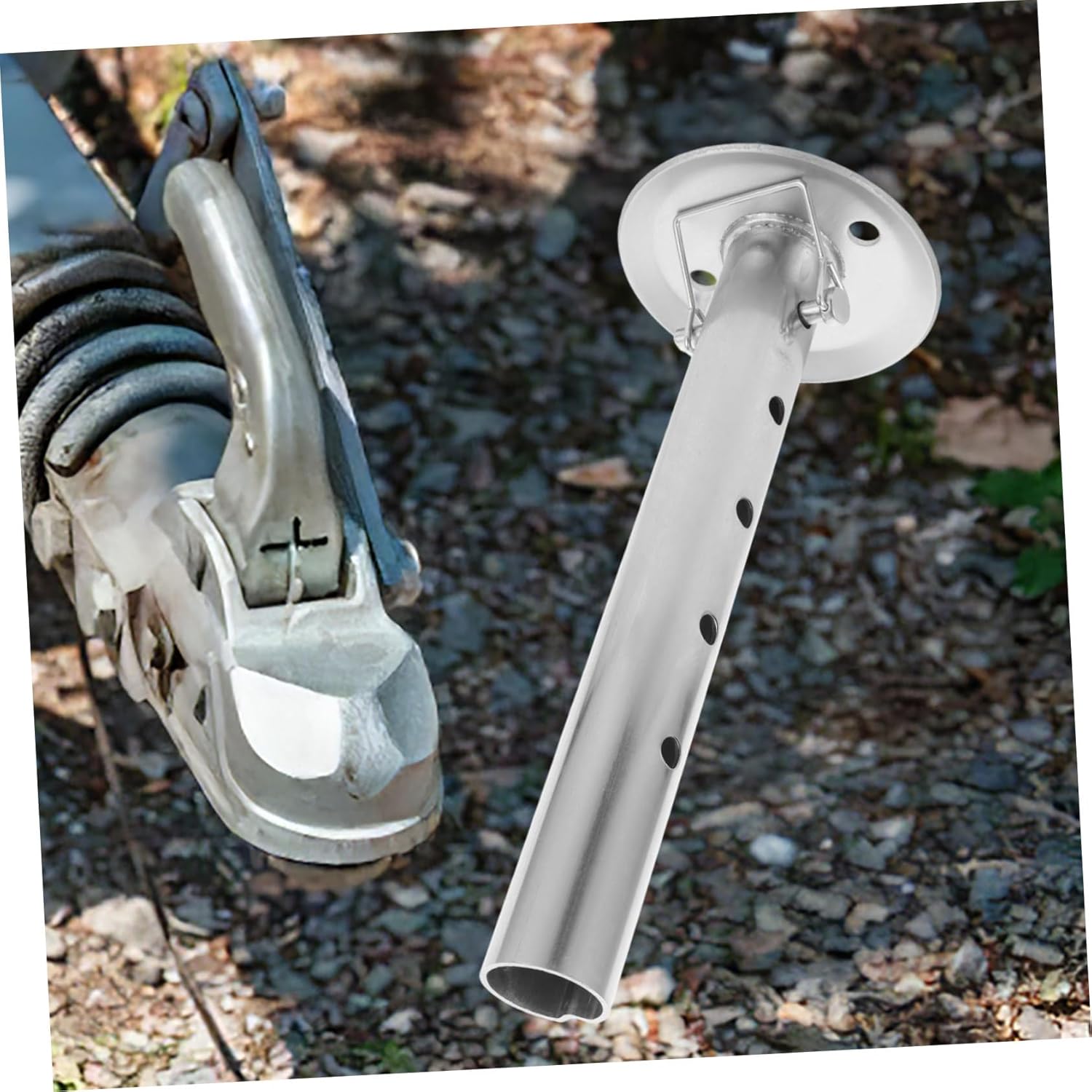 Drop Leg Trailer Jack Stand Removable Foot Pad Hand Operated Stabilizer for Rvs Campers and Trailers Construction for Performance