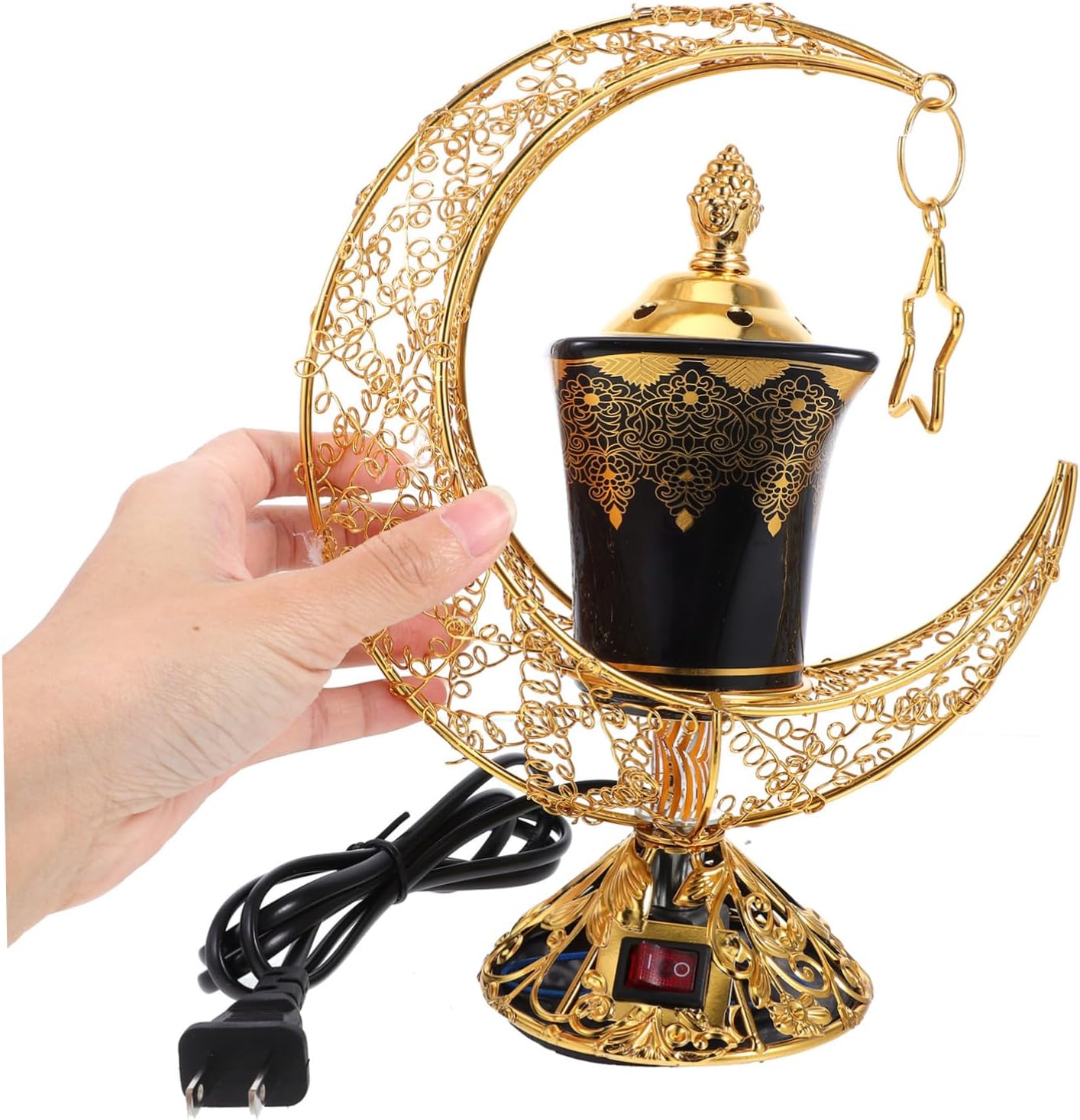 Plug in Decorative Incense Burner Heat Resistant Ceramic Censer for Indoor Aromatherapy Safe Electric Incense Holder for Sandalwood Vintage Design