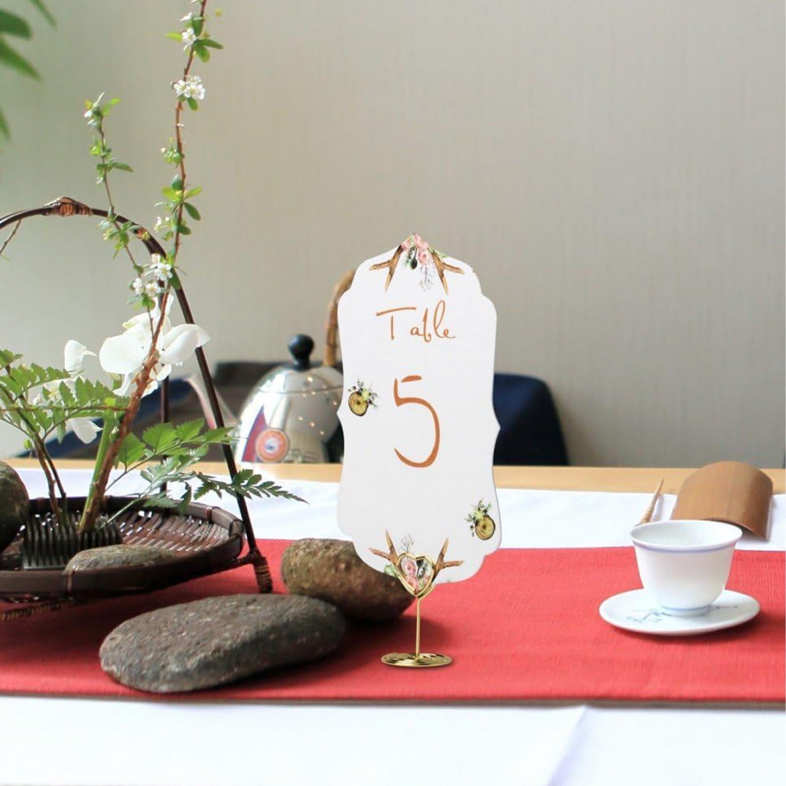 40 Supporti Per Biglietti Da 30,5 Cm - Segnaposto E Portafoto A Forma Di Fiore (Rotondo E Cuore) Per Matrimoni, Feste E Regali Floreali