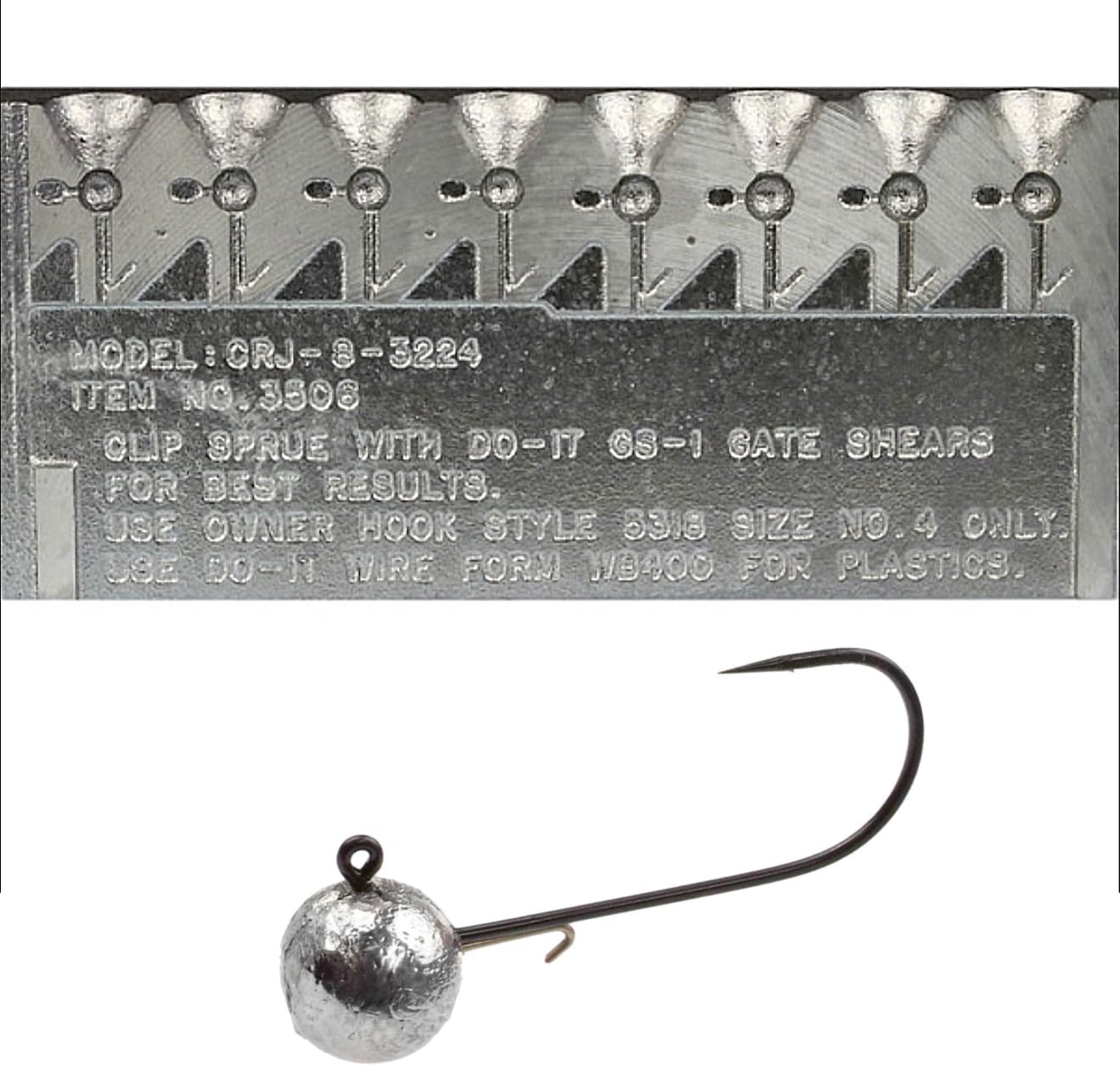 Do It Mold Round Head Jig Size 1/32, 1/24 oz. Do it Mold 3506 Cavities 8 Total