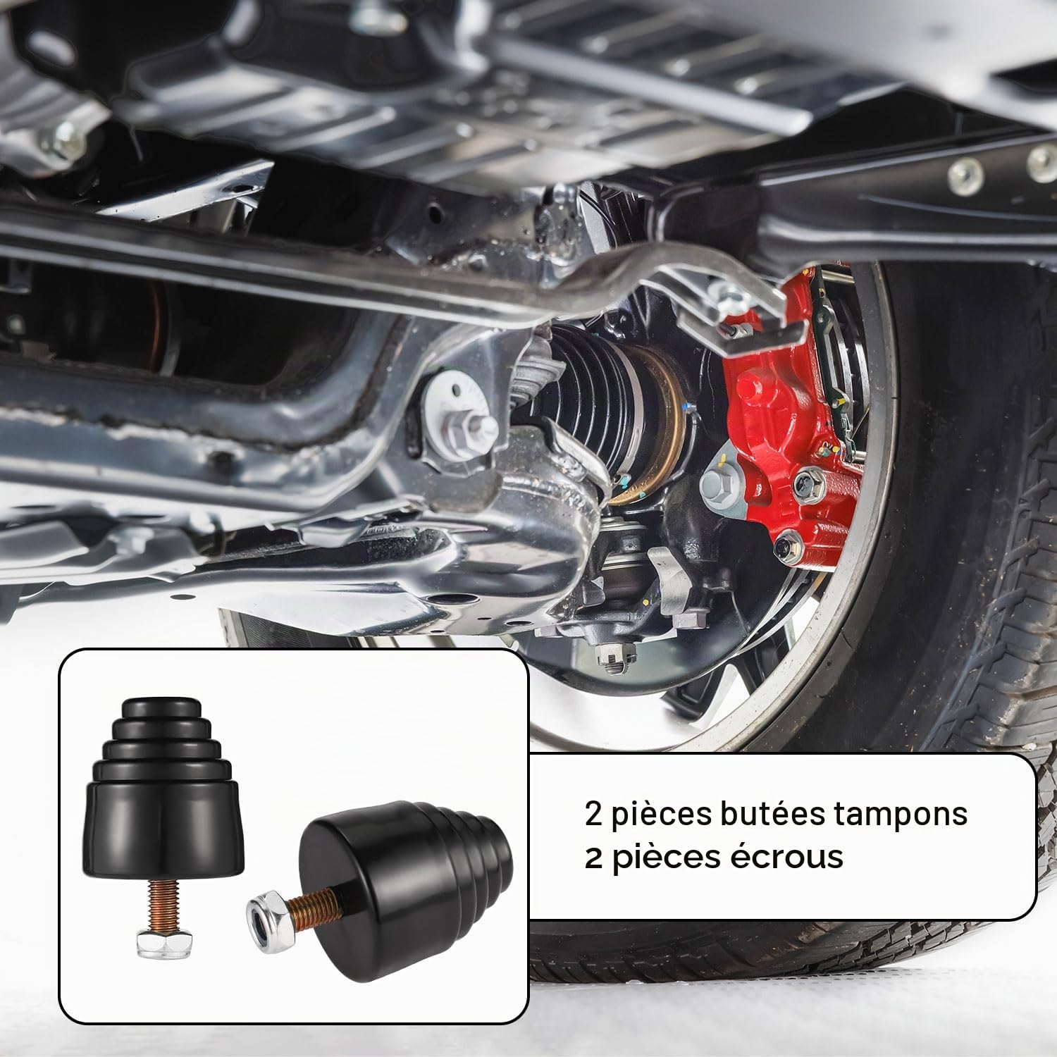 2pcs Butée Elastique de Suspension, Kit de Butée de Suspension avec Écrous Universelle Butée de Bosse en Caoutchouc Fiable Butée de Suspension Énergétique pour la Plupart des Voitures et Camions