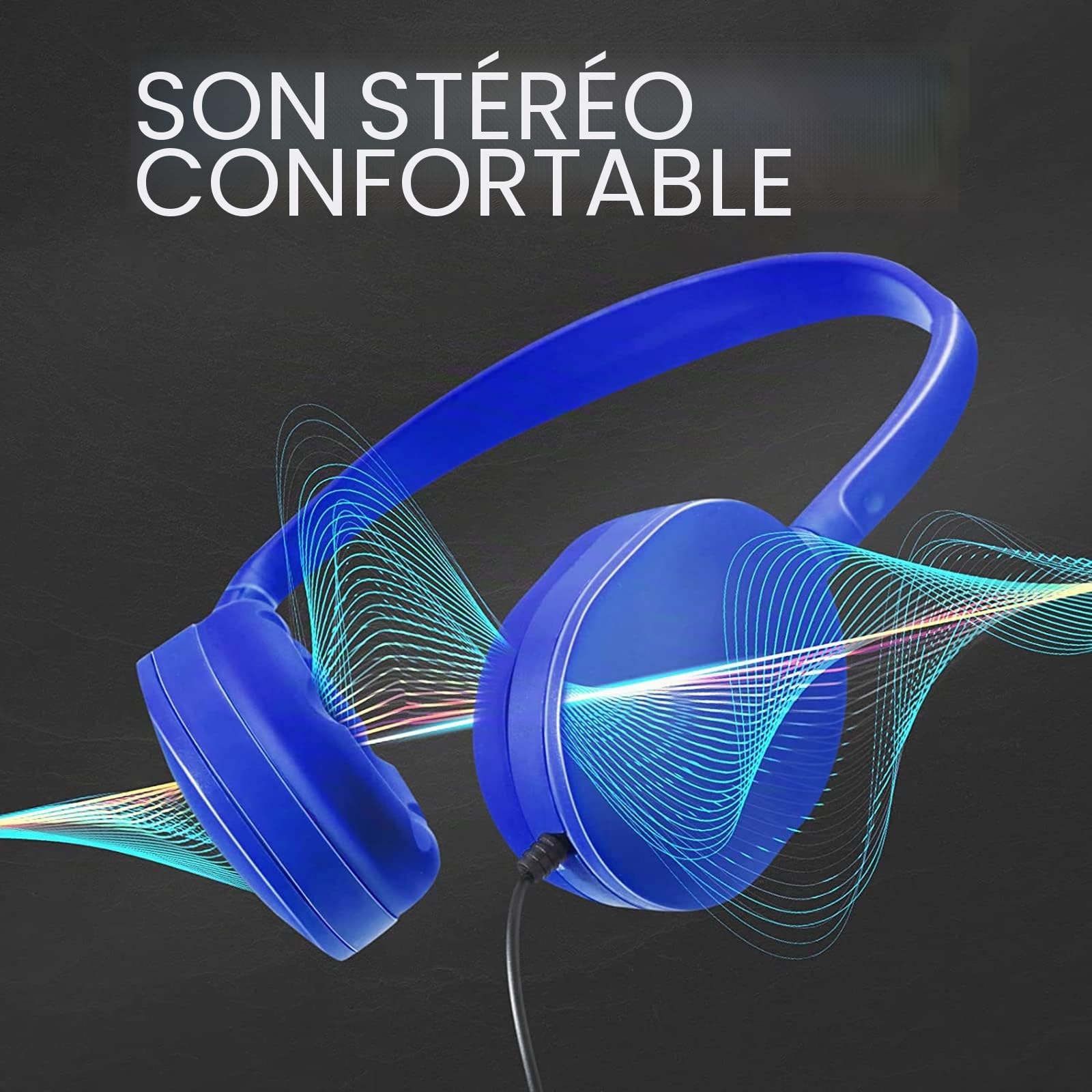 Pack de 24 Casques filaires Geekria pour la Classe, Casques Ajustables Supra-Auriculaires, Casques Enfants filaires pour écoles, élèves, bibliothèques, Salle Informatique, centres de Test