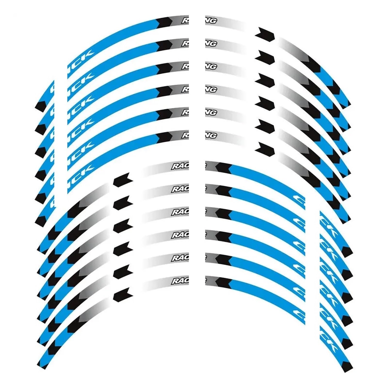 Hub Decals Rim for Click 125i 150i 160i 14" inch Motorcycle Stickers Hub Decals Rim Reflective Sticker Stripe Tape Set Stripe Tape(Blue-A)