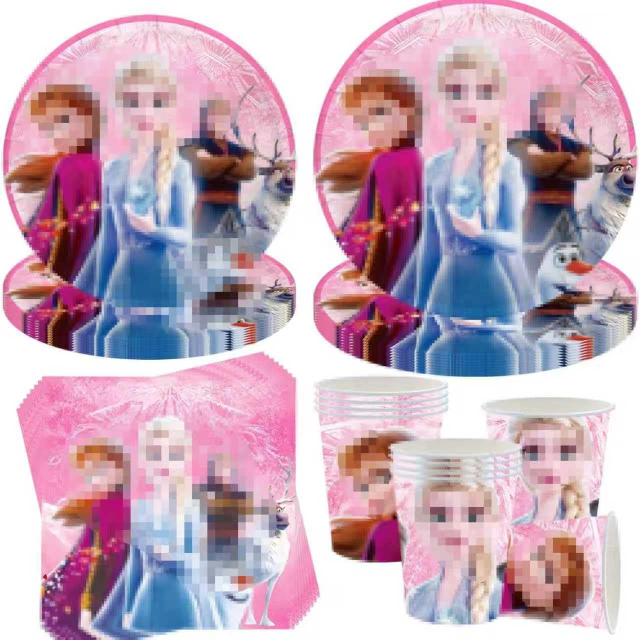 Shengruili 50 Stück Partygeschirr Set,Kindergeburtstag Geschirr Set,Partygeschirr Geburtstag,Kindergeburtstag Deko mit Teller Becher Servietten,Party Geschirr für 10 Gäste