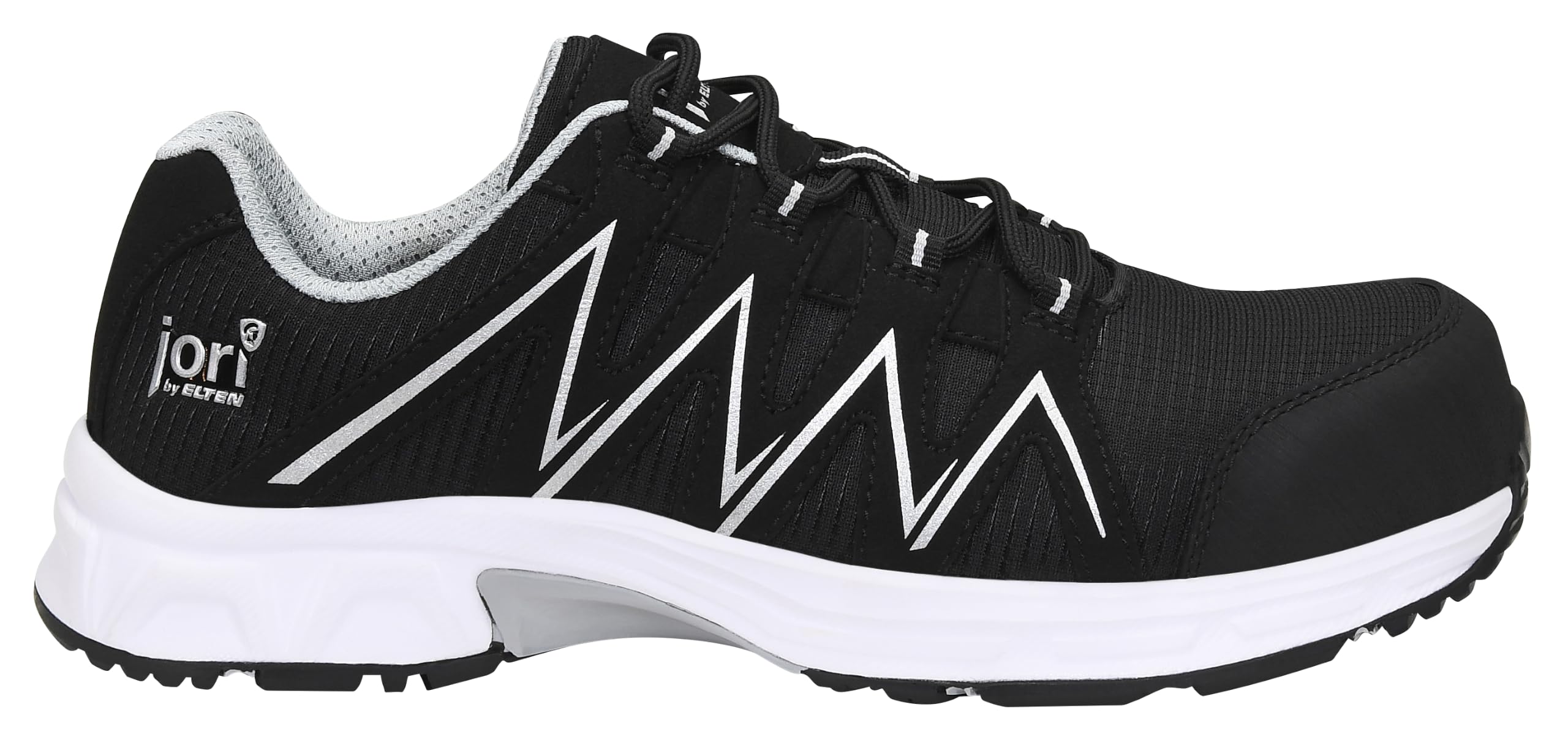 ELTEN Jori półbuty ochronne jo_Speedy Black-Silver Low ESD S3 (oddychające, ochrona przed przebiciem, z tworzywa sztucznego, antypoślizgowe, lekkie), czarny, 46 EU