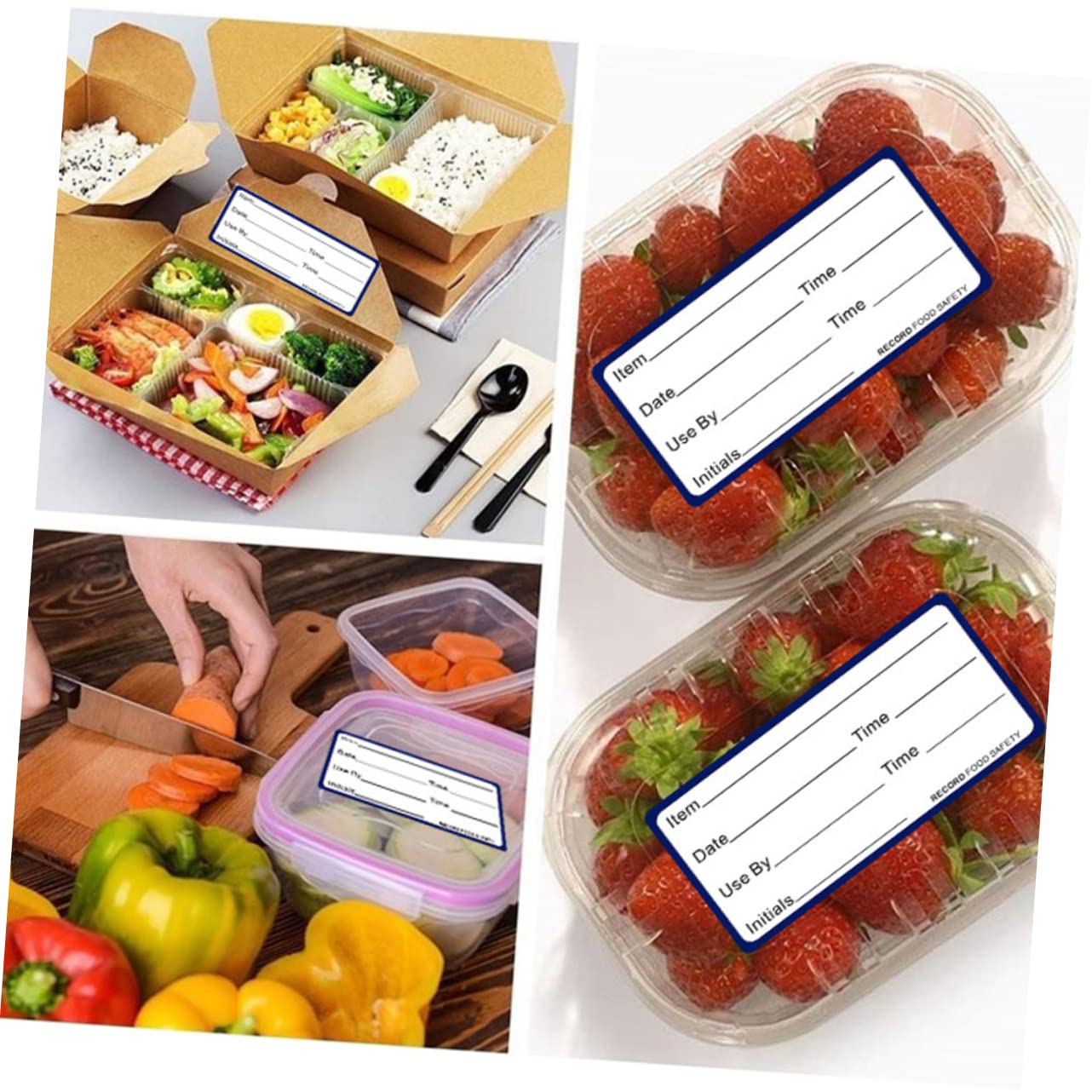 NUOBESTY 4 Ensembles Date: Étiquette Adhésive Étiquette Autocollantes Etiquette Congelation Cuit Avec Amour Stickers Étiquettes Alimentaires Étiquette D'aliment Papier 2 Rouleaux * 4