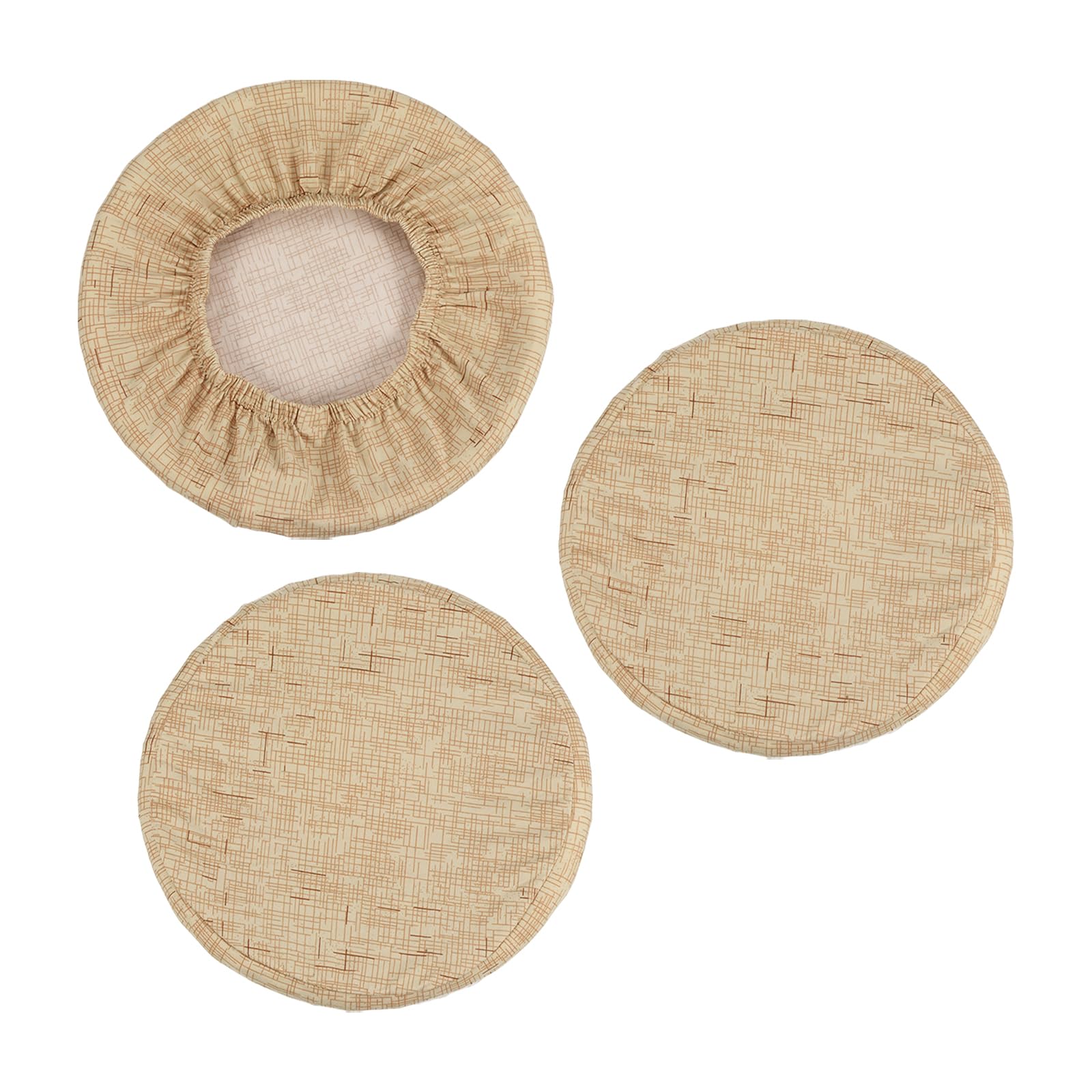 Housse tabouret rond elastique kaki lot de 3 protege siege bar lavable 30-35 cm