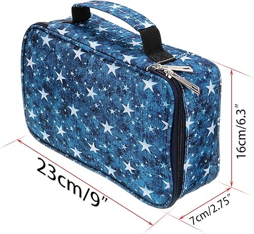 Miniatura 3 de BTSKY Estuche para bolígrafos y lápices con cremallera con patrón - Estuche multifuncional para artículos de papelería con 36 ranuras elásticas