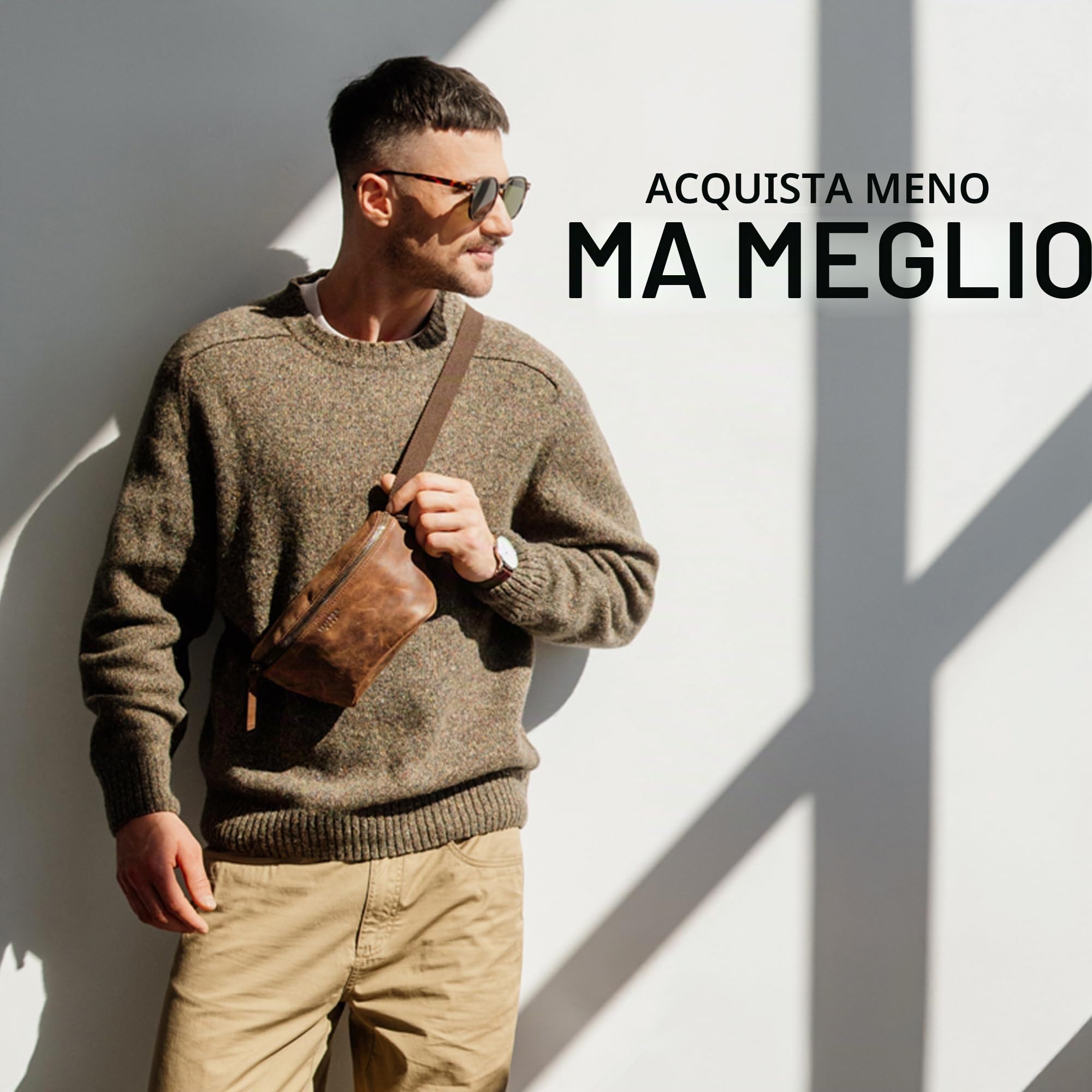 Berliner Bags Marsupio da Cintura Noah, Waist Bag Unisex Regolabile, Marsupio Uomo e Donna – Marrone