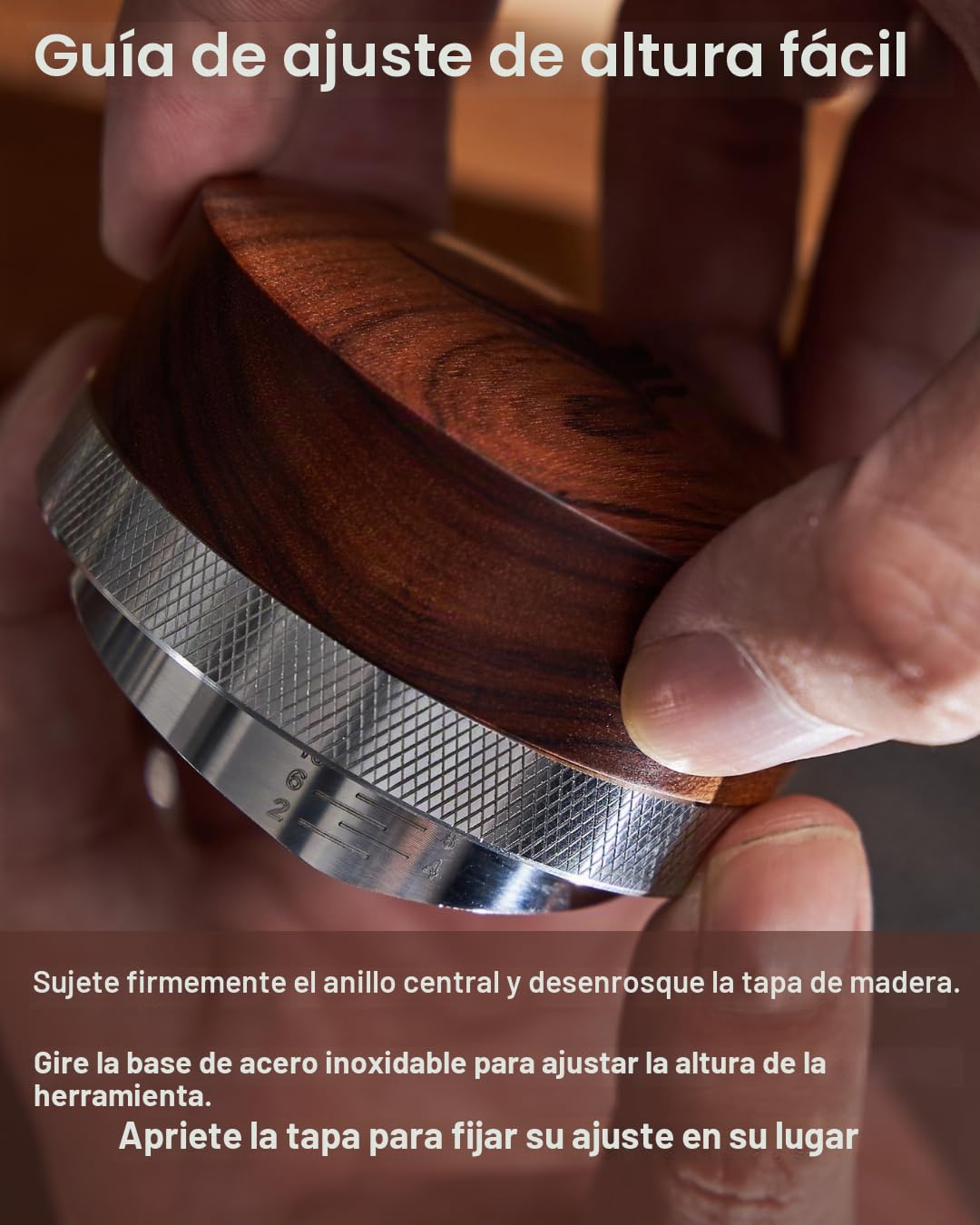 Distribuidor de Café 54mm para Sage – Nivelador, Mango Madera