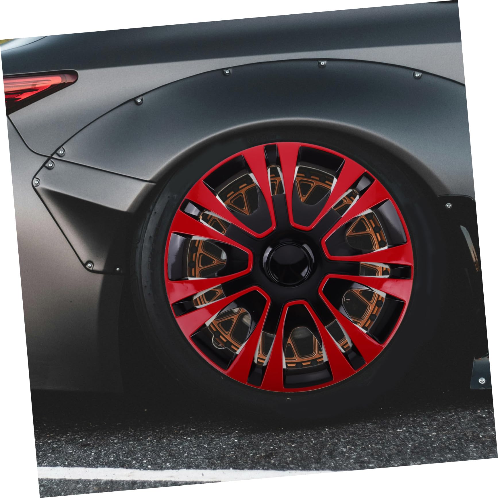 Amazon | CLISPEED 13 ハブキャップ ホイールセンターキャップ 赤い 