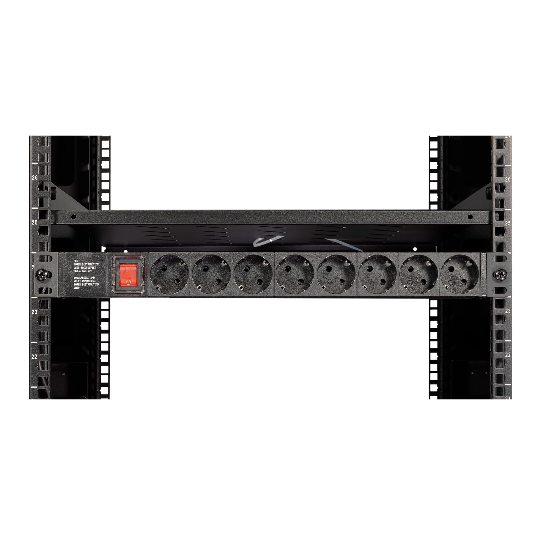 Aiten Data Armario Rack Suelo 19" 22U 600 x 600 x 1175 mm Montado con Accesorios: 2 Bandejas Fijas, 4 Ventiladores 120 mm, 1 PDU con 8 Puertos de 1U, Patas, Ruedas y Llaves