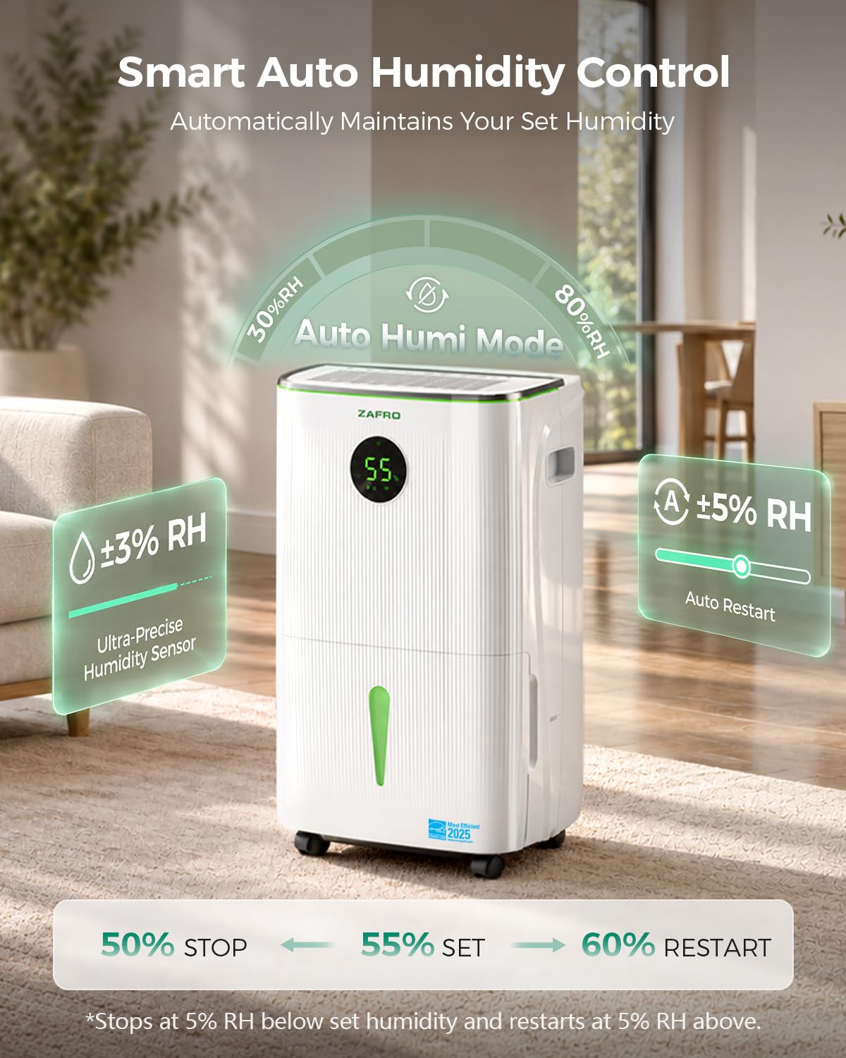 ZAFRO 7500 Sq. Ft Dehumidifier - Max 150 Pints -5 ZAFRO 7500 Sq. Ft Dehumidifier - Max 150 Pints -5