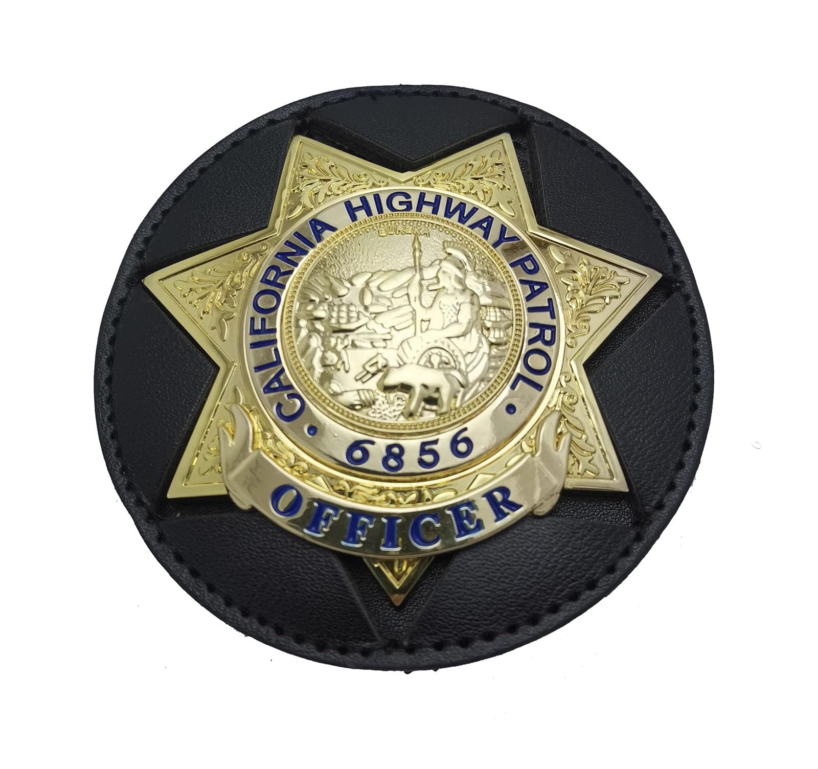 DOGOZ California Highway Patrol California Highway Patrol 6856 Medal Badge with Inlaid Leather Case,Costume Decoration Prop