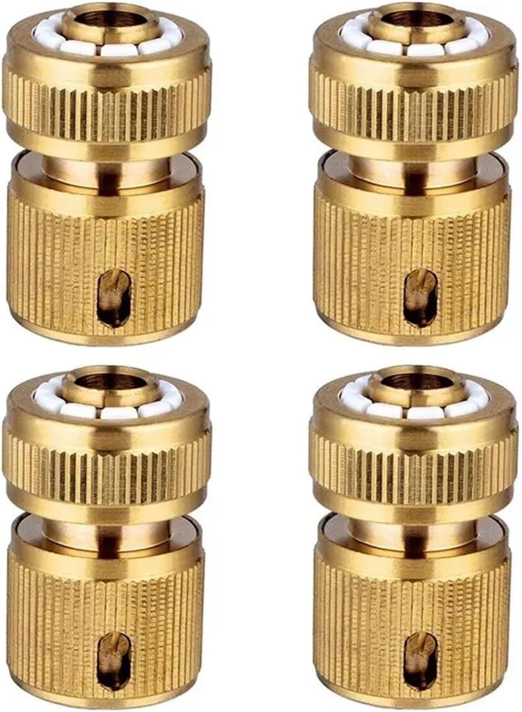 Conector de manguera de latón de ajuste rápido de 1,27 cm, perfecto para jardín, riego doméstico y lavado de coches, paquete de 4