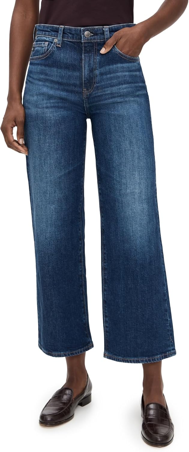 AG Adriano Goldschmied Womens Saige Mid Rise Wide Leg Crop