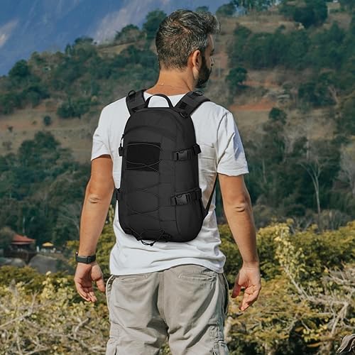 Miniatura 8 de HUNTVP Mochila táctica MOLLE Militar Caza Mochila Equipo de Asalto Pack 25L Mochila Ejército al aire libre, Negro -, Mochilas de mochila