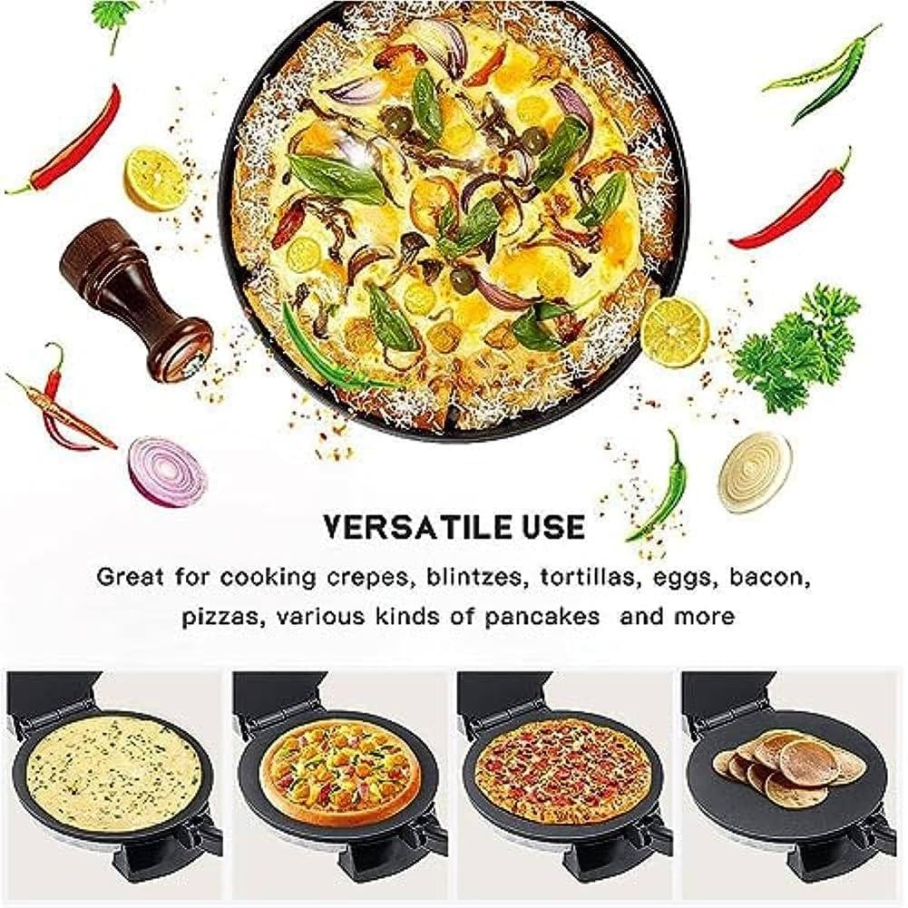 Elektryczna Naleśnikarka (10 Cali), Urządzenie Do Pieczenia Roti Z Powłoką NieprzywierająCą, Maszyna Do Chapati/Tortilli, Przenośna Naleśnikarka śniadaniowa O Mocy 2000 W,Ze WskaźNikiem Led